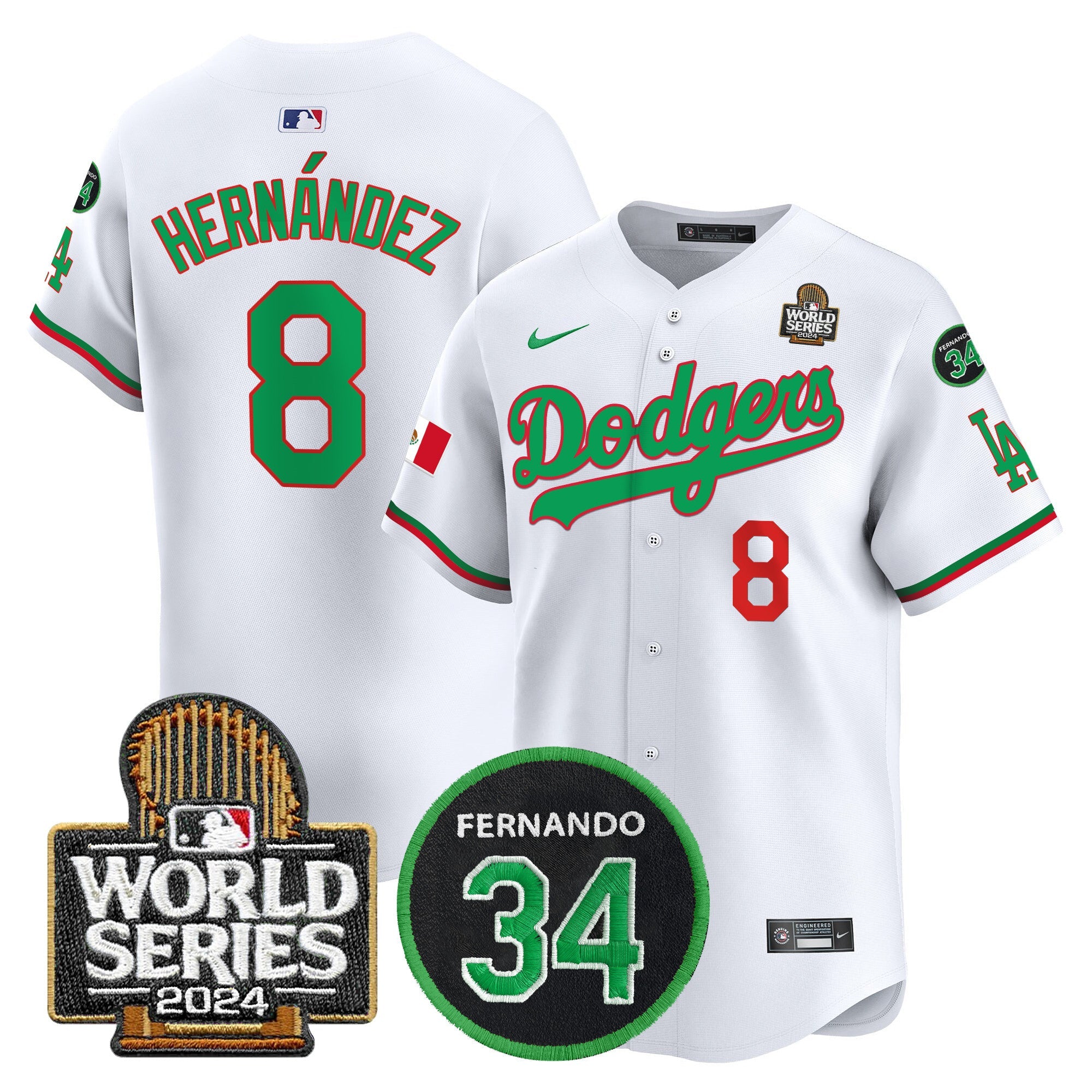 Men’s Mexico Fernando Memorial & 2024 World Series Patch Vapor Premier Limited Jersey V3