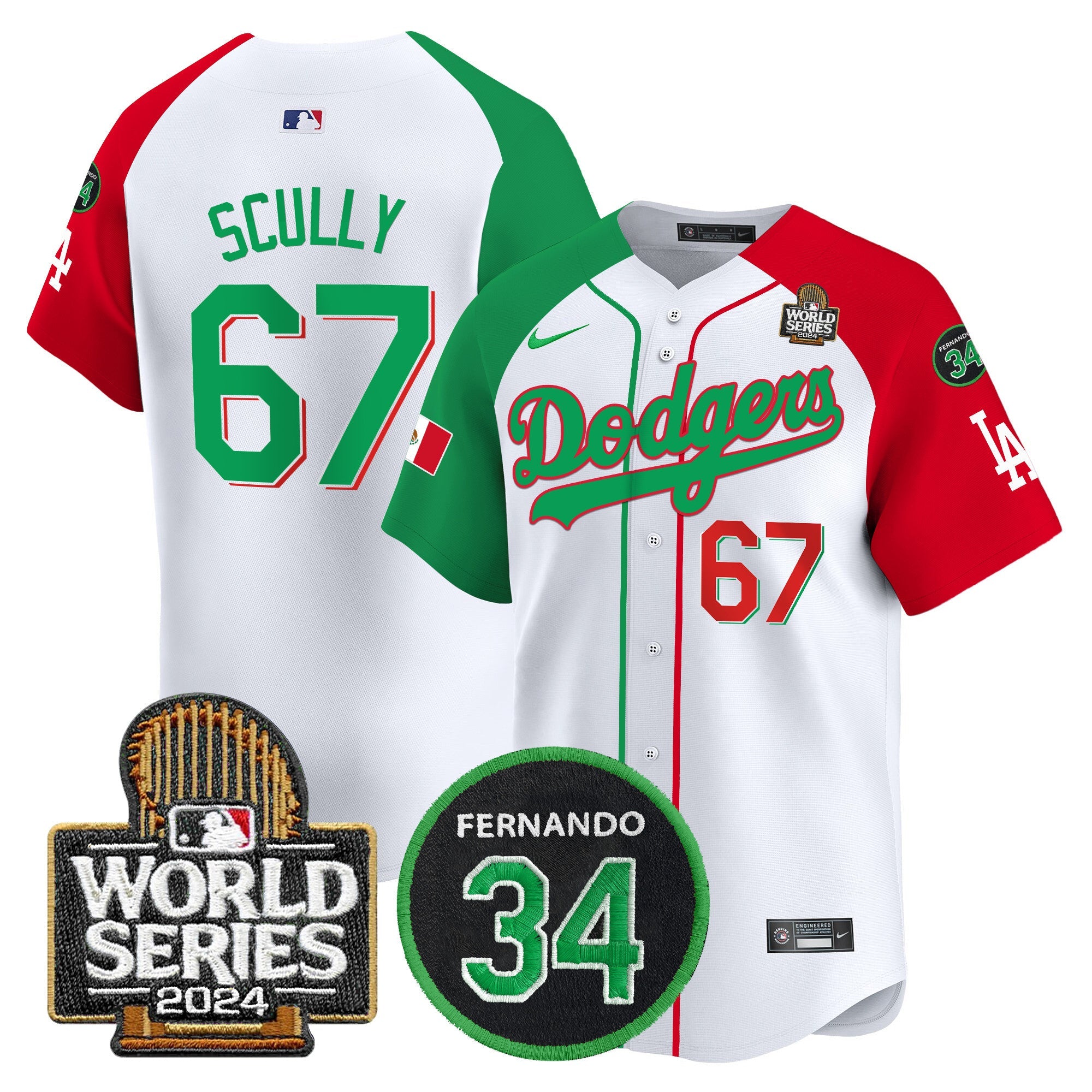 Men’s Mexico Fernando Memorial & 2024 World Series Patch Vapor Premier Limited Jersey V3