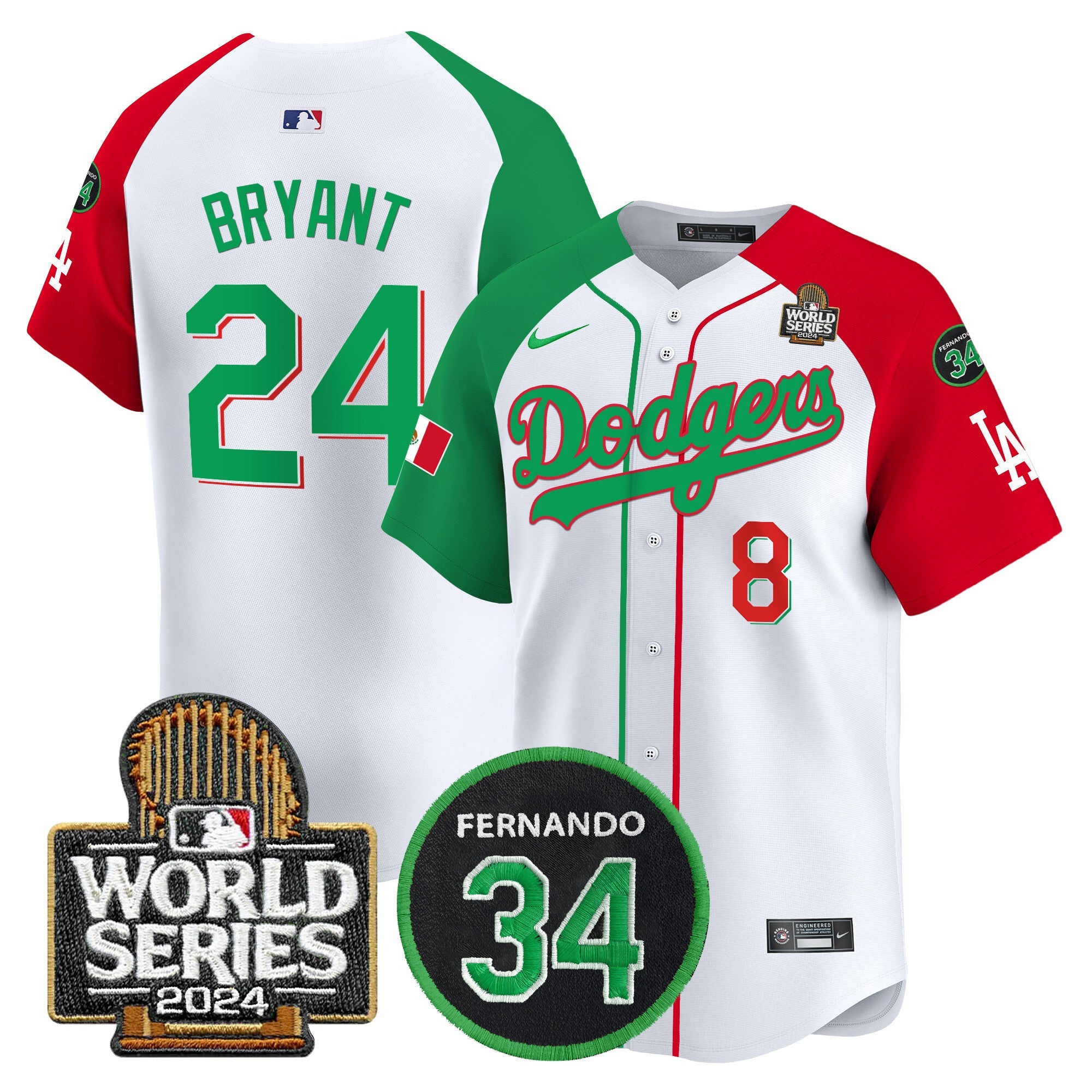 Men’s Mexico Fernando Memorial & 2024 World Series Patch Vapor Premier Limited Jersey V3
