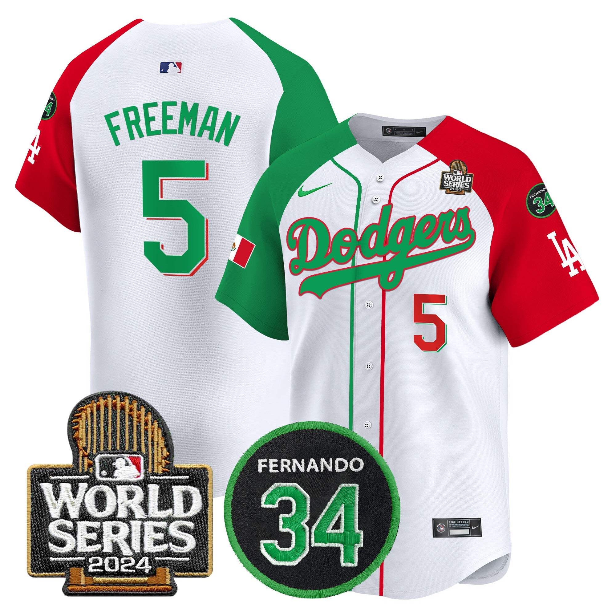 Men’s Mexico Fernando Memorial & 2024 World Series Patch Vapor Premier Limited Jersey V3