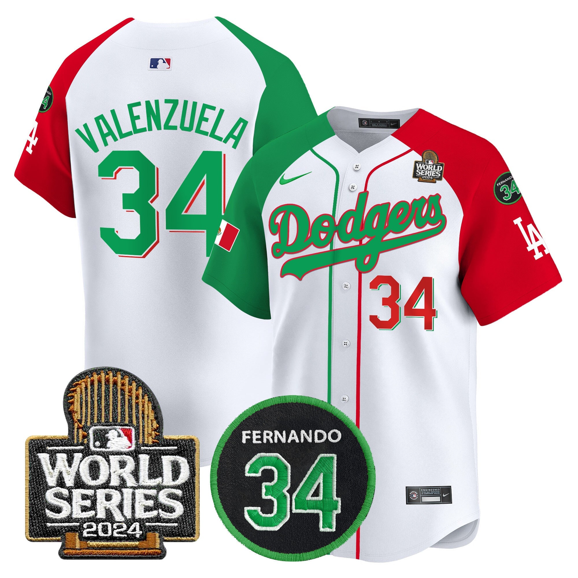 Men’s Mexico Fernando Memorial & 2024 World Series Patch Vapor Premier Limited Jersey V3