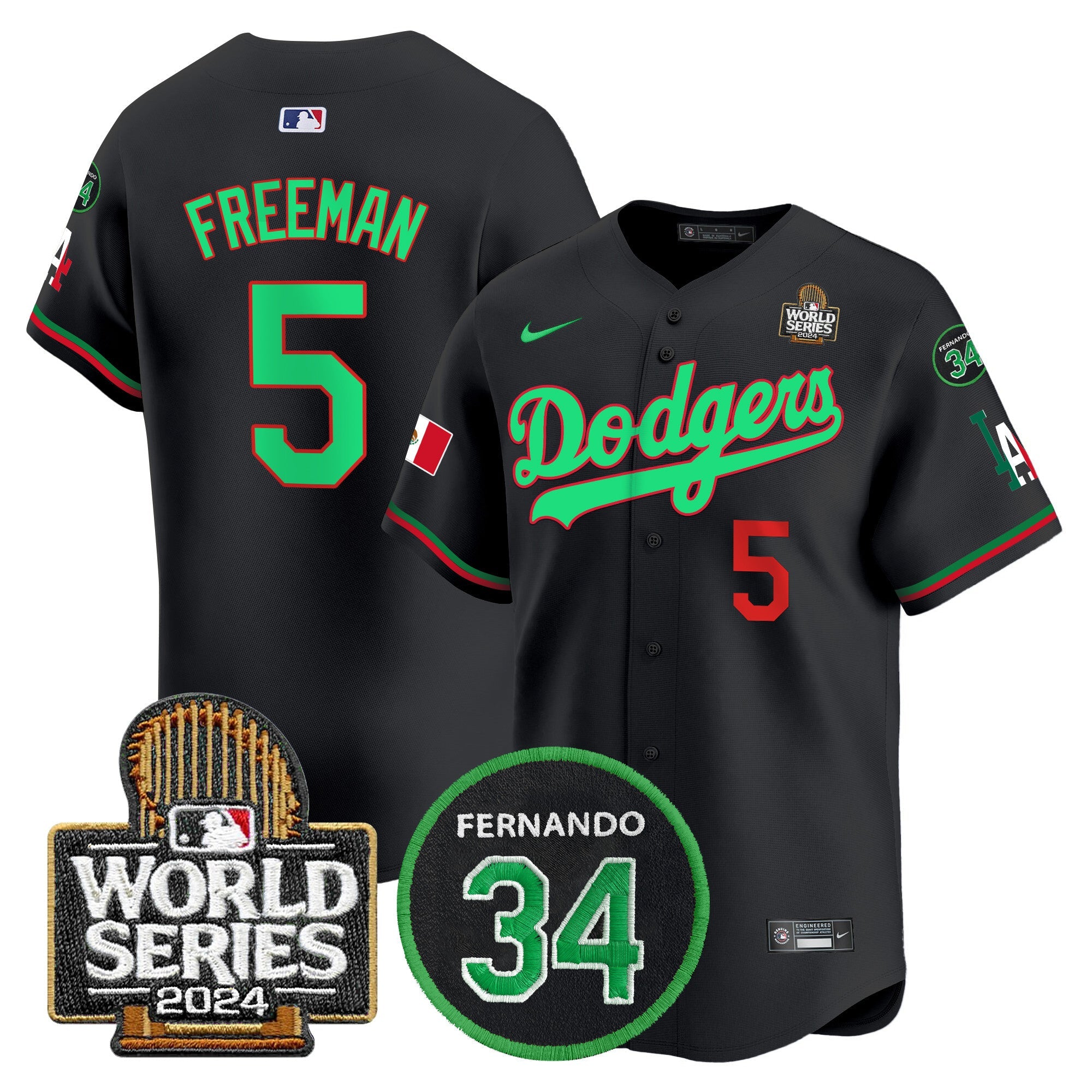 Men’s Mexico Fernando Memorial & 2024 World Series Patch Vapor Premier Limited Jersey V3