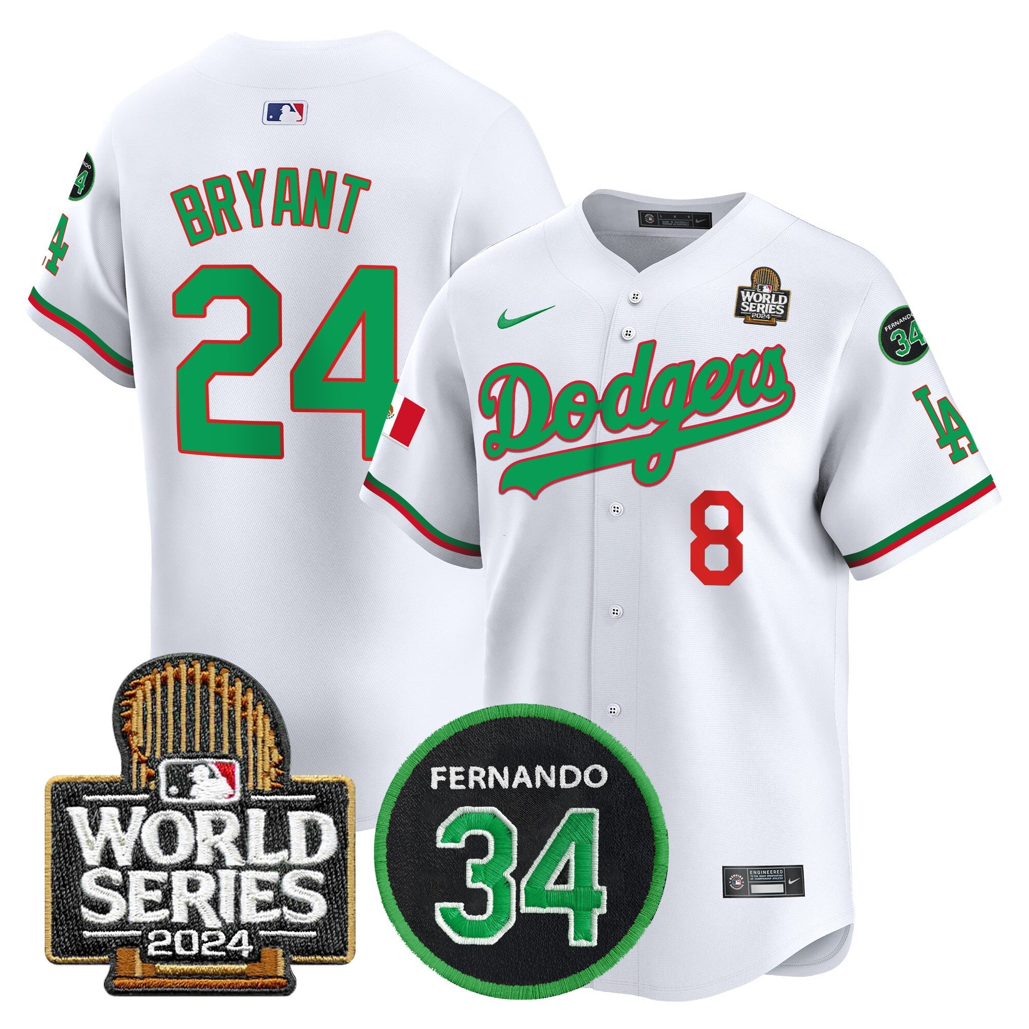 Men’s Mexico Fernando Memorial & 2024 World Series Patch Vapor Premier Limited Jersey V3