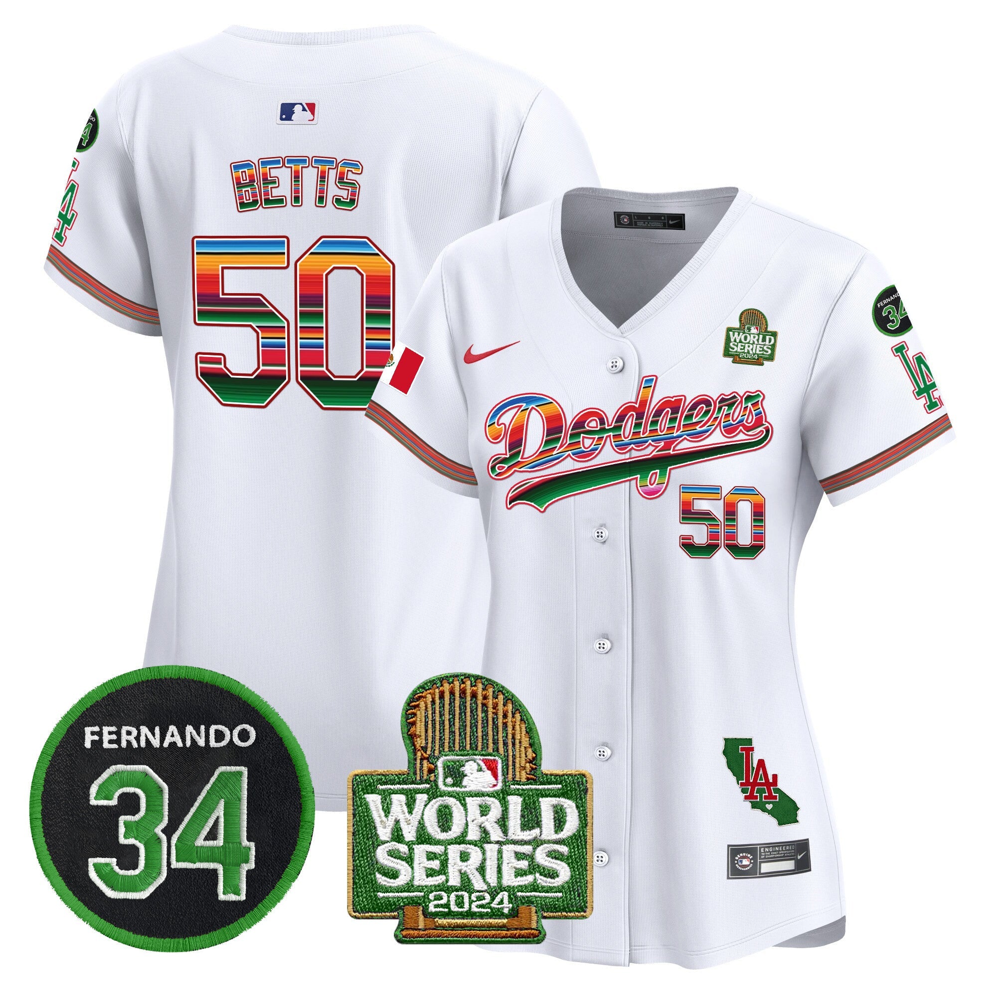 Women’s Mexico Fernando Memorial & 2024 World Series Patch Vapor Premier Limited Jersey V2