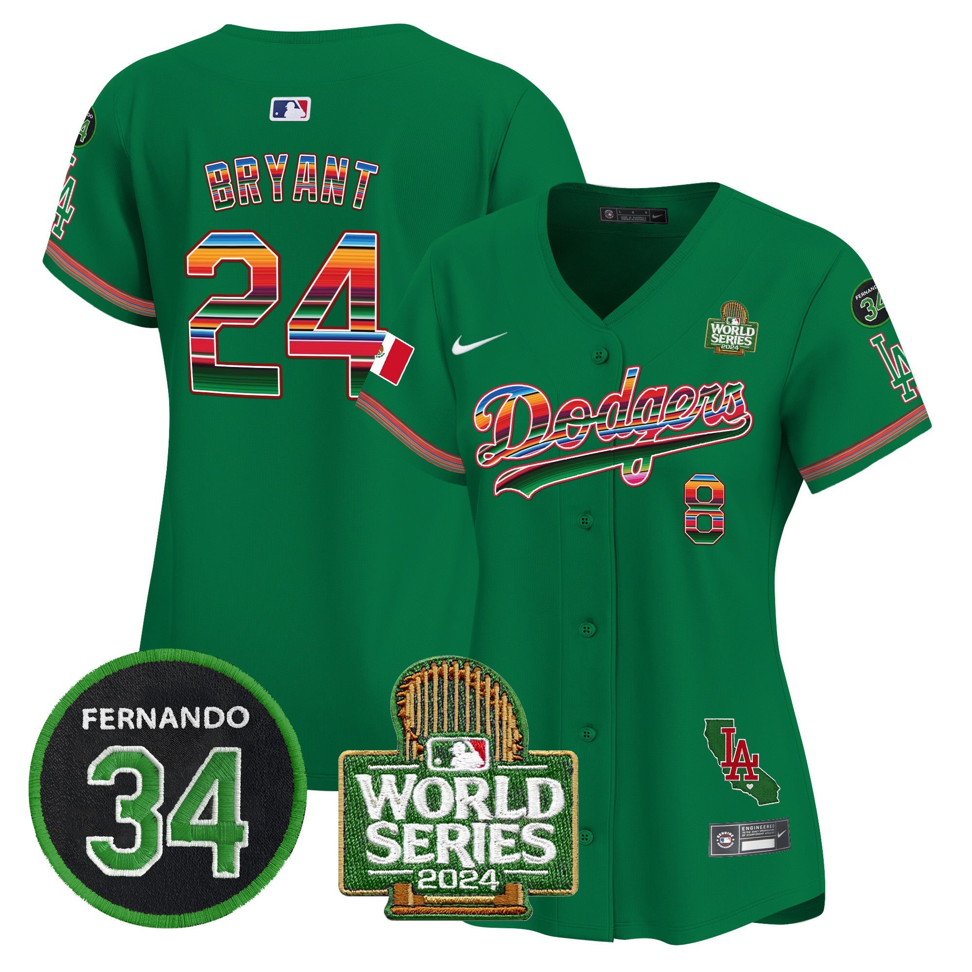Women’s Mexico Fernando Memorial & 2024 World Series Patch Vapor Premier Limited Jersey V2