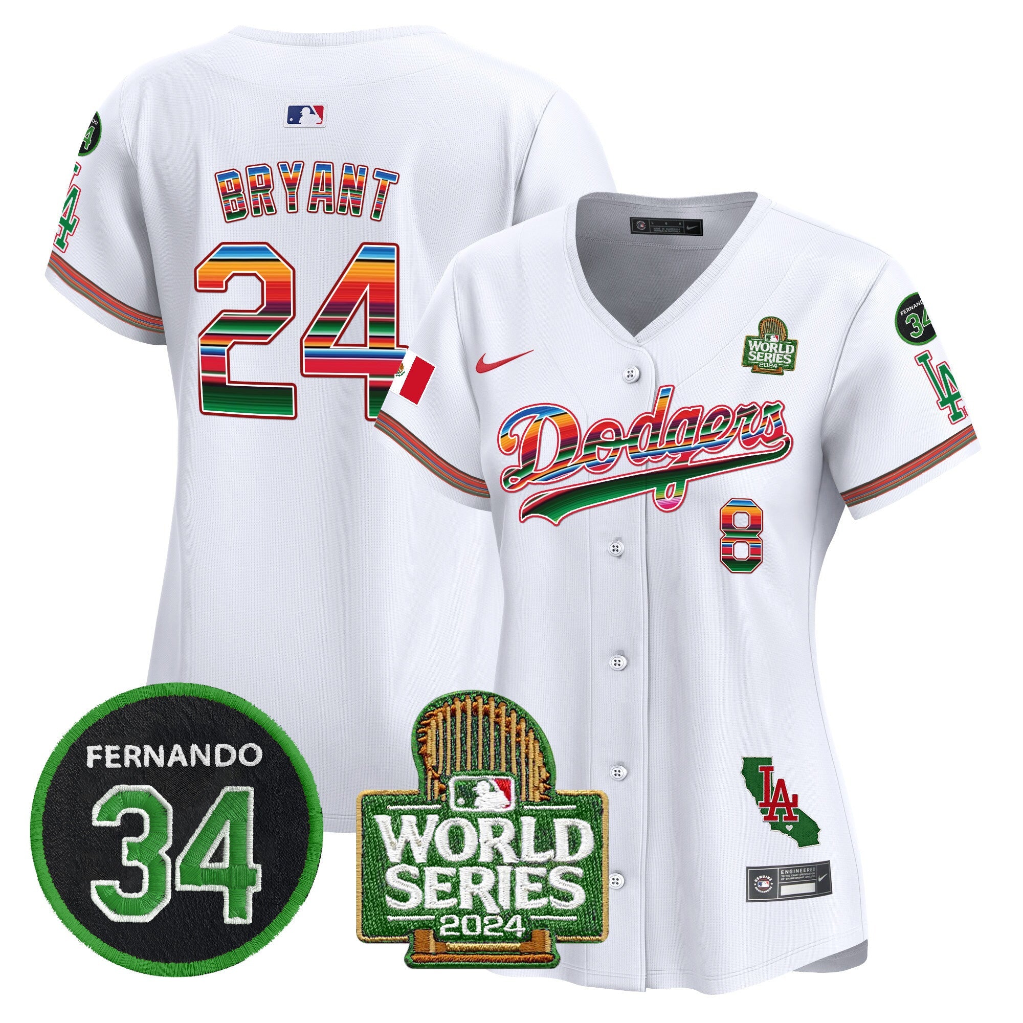 Women’s Mexico Fernando Memorial & 2024 World Series Patch Vapor Premier Limited Jersey V2