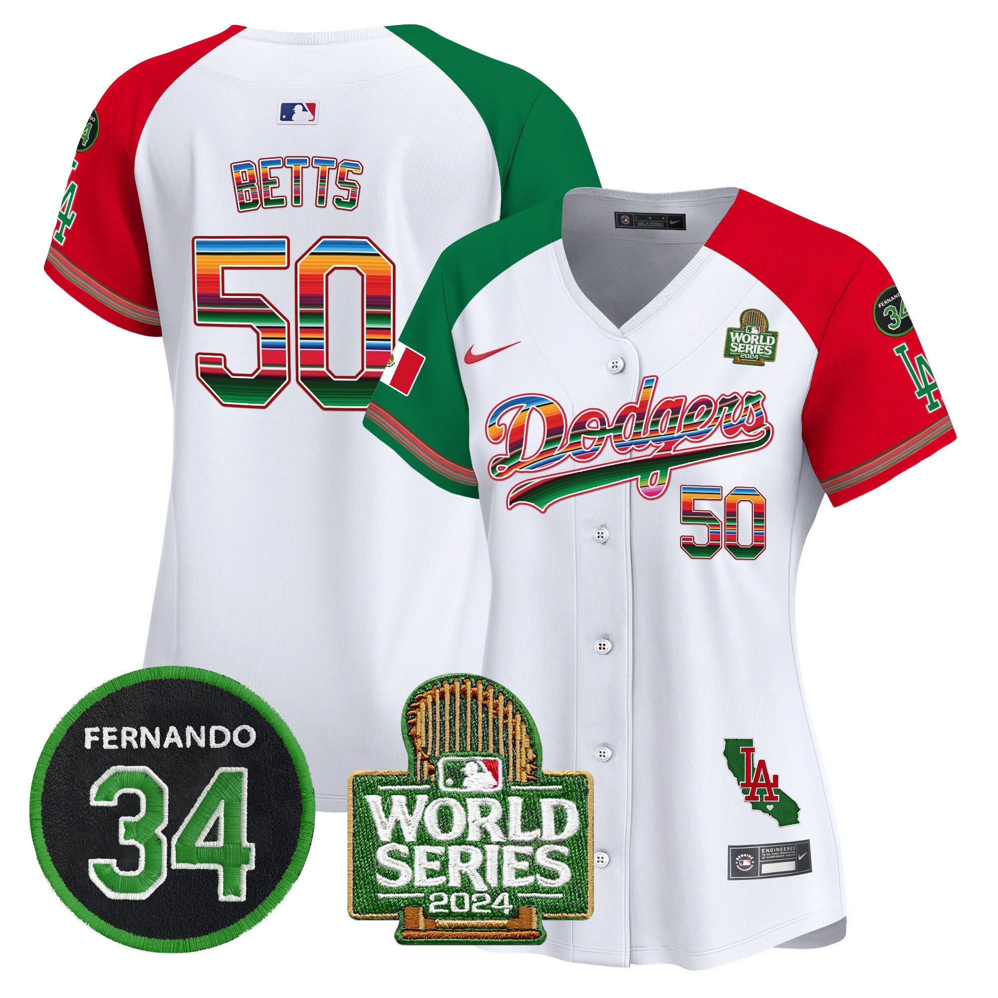 Women’s Mexico Fernando Memorial & 2024 World Series Patch Vapor Premier Limited Jersey V2