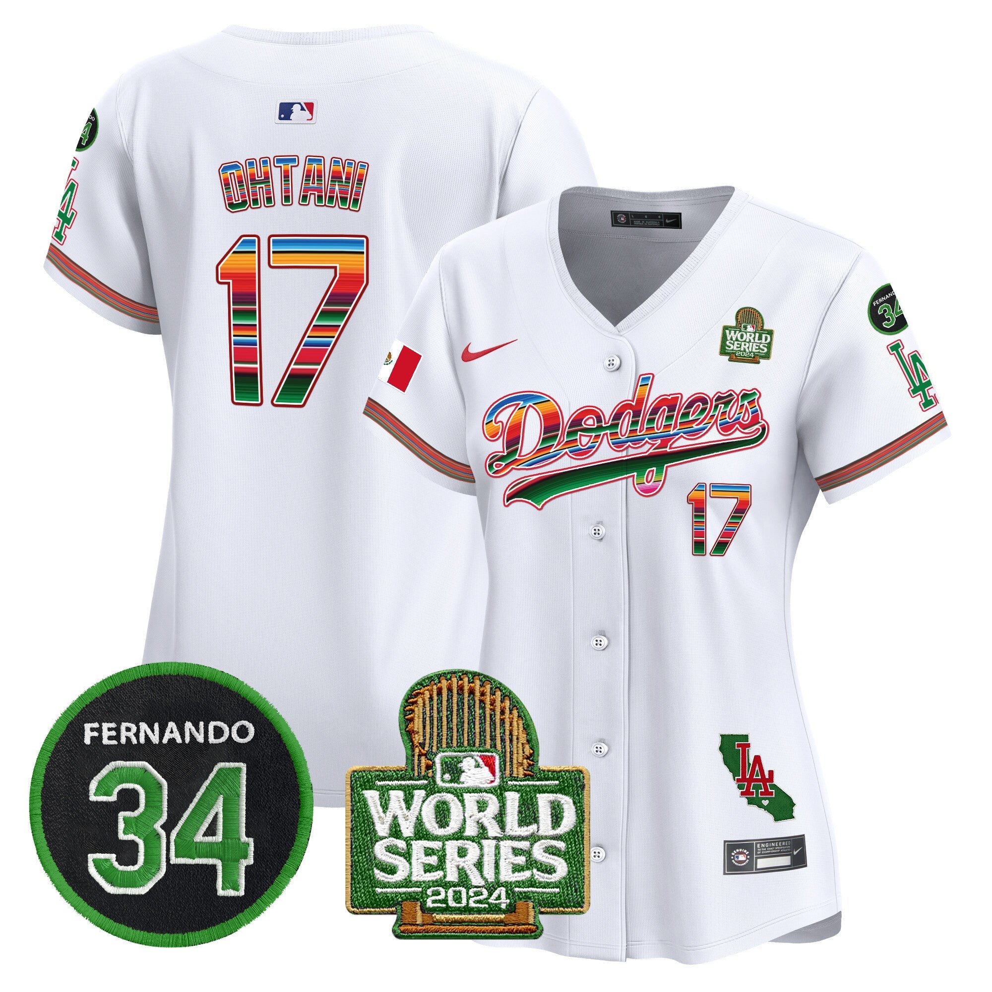 Women’s Mexico Fernando Memorial & 2024 World Series Patch Vapor Premier Limited Jersey V2