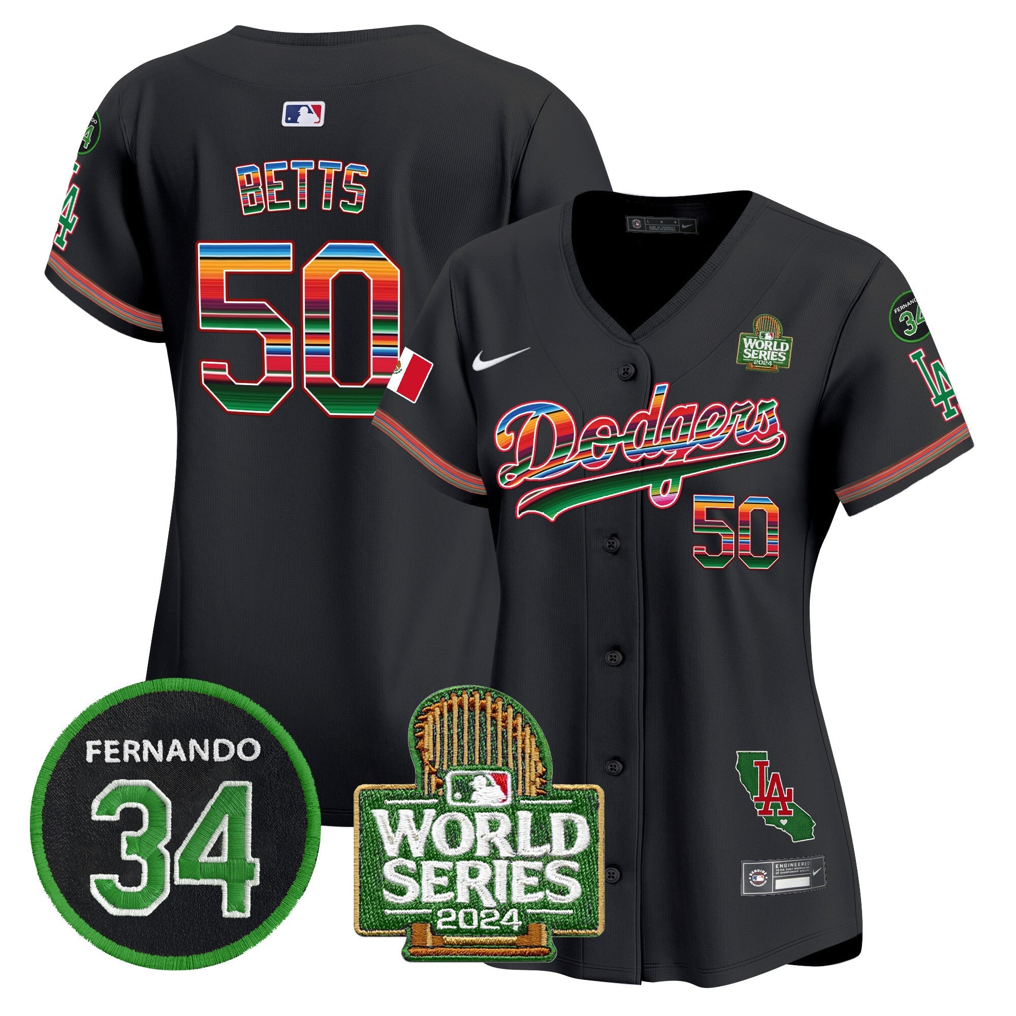 Women’s Mexico Fernando Memorial & 2024 World Series Patch Vapor Premier Limited Jersey V2
