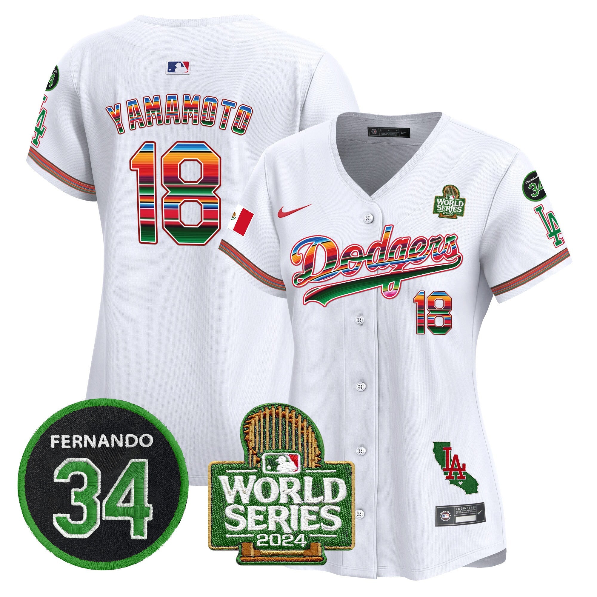 Women’s Mexico Fernando Memorial & 2024 World Series Patch Vapor Premier Limited Jersey V2