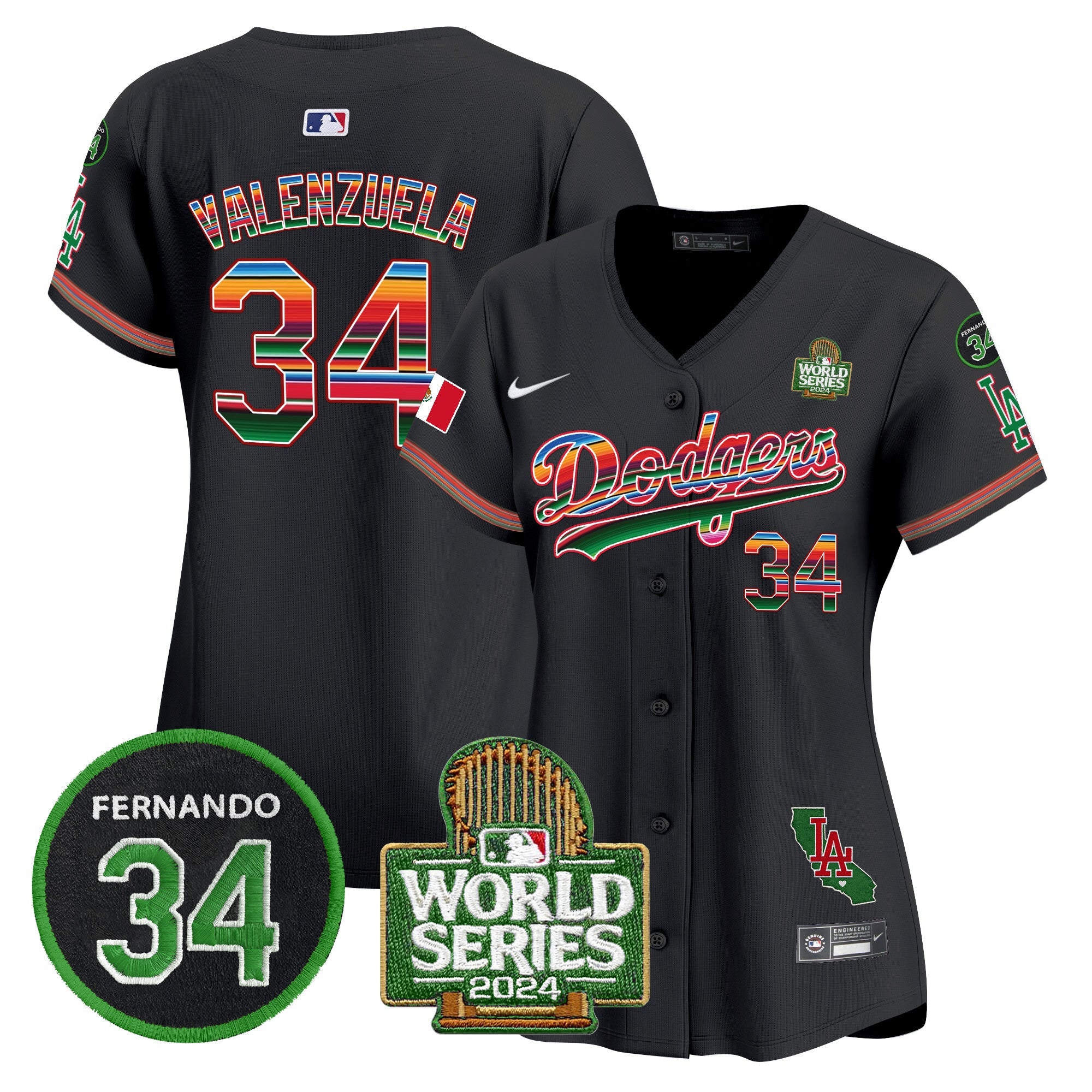 Women’s Mexico Fernando Memorial & 2024 World Series Patch Vapor Premier Limited Jersey V2