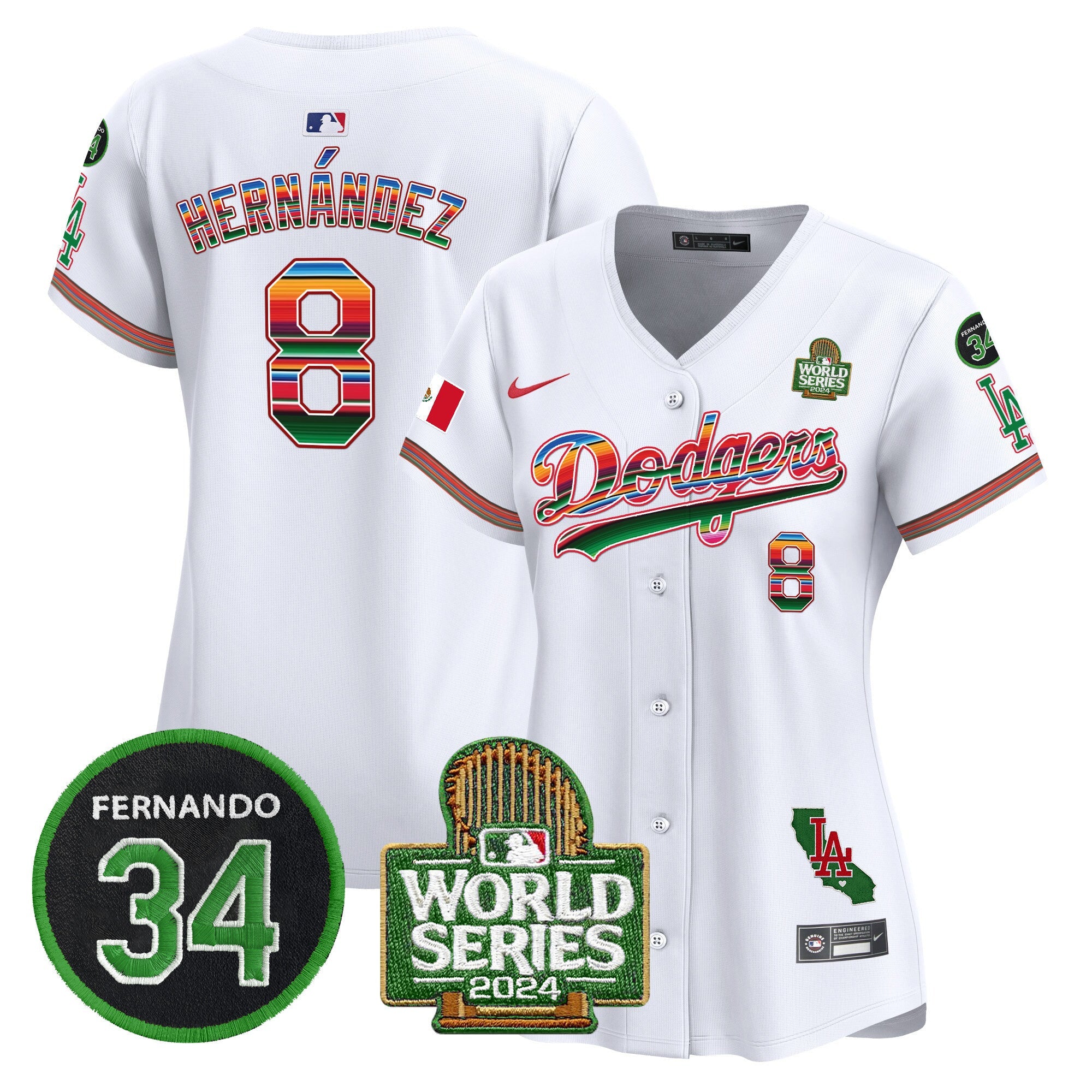 Women’s Mexico Fernando Memorial & 2024 World Series Patch Vapor Premier Limited Jersey V2
