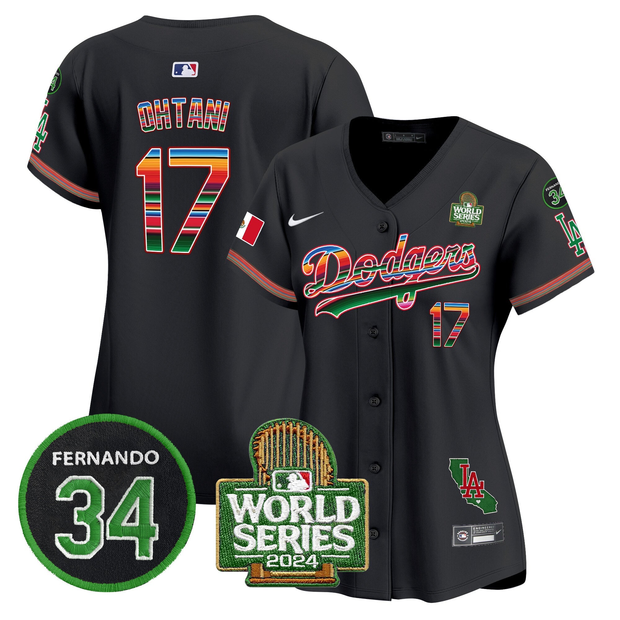 Women’s Mexico Fernando Memorial & 2024 World Series Patch Vapor Premier Limited Jersey V2