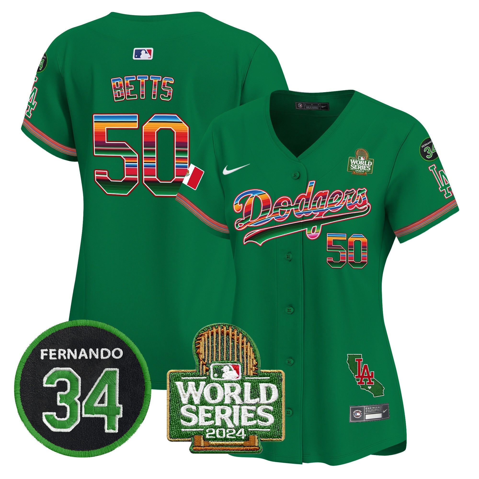 Women’s Mexico Fernando Memorial & 2024 World Series Patch Vapor Premier Limited Jersey V2
