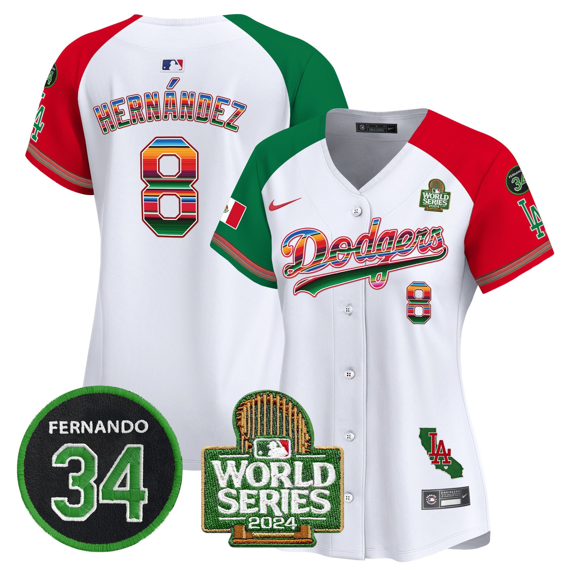 Women’s Mexico Fernando Memorial & 2024 World Series Patch Vapor Premier Limited Jersey V2