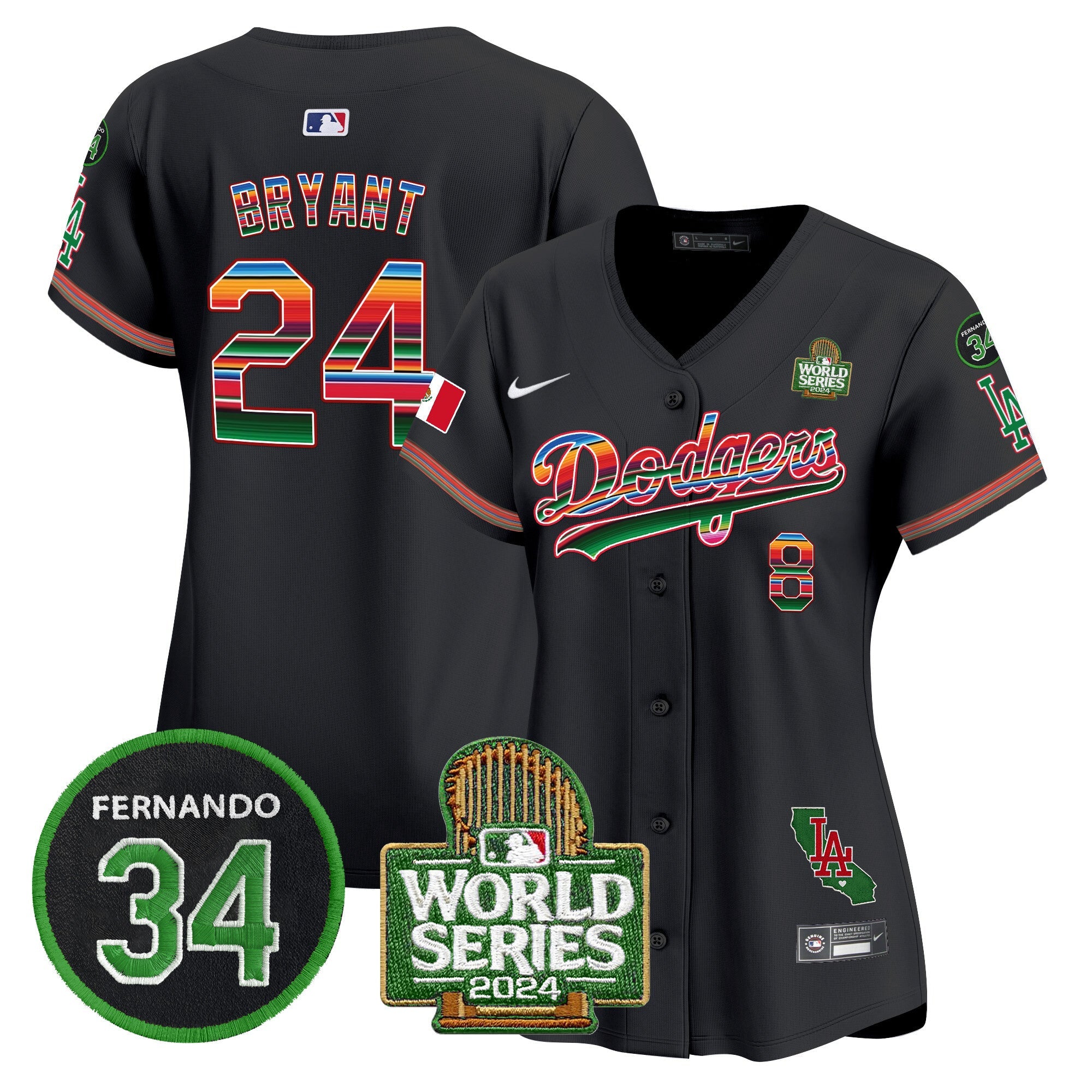 Women’s Mexico Fernando Memorial & 2024 World Series Patch Vapor Premier Limited Jersey V2