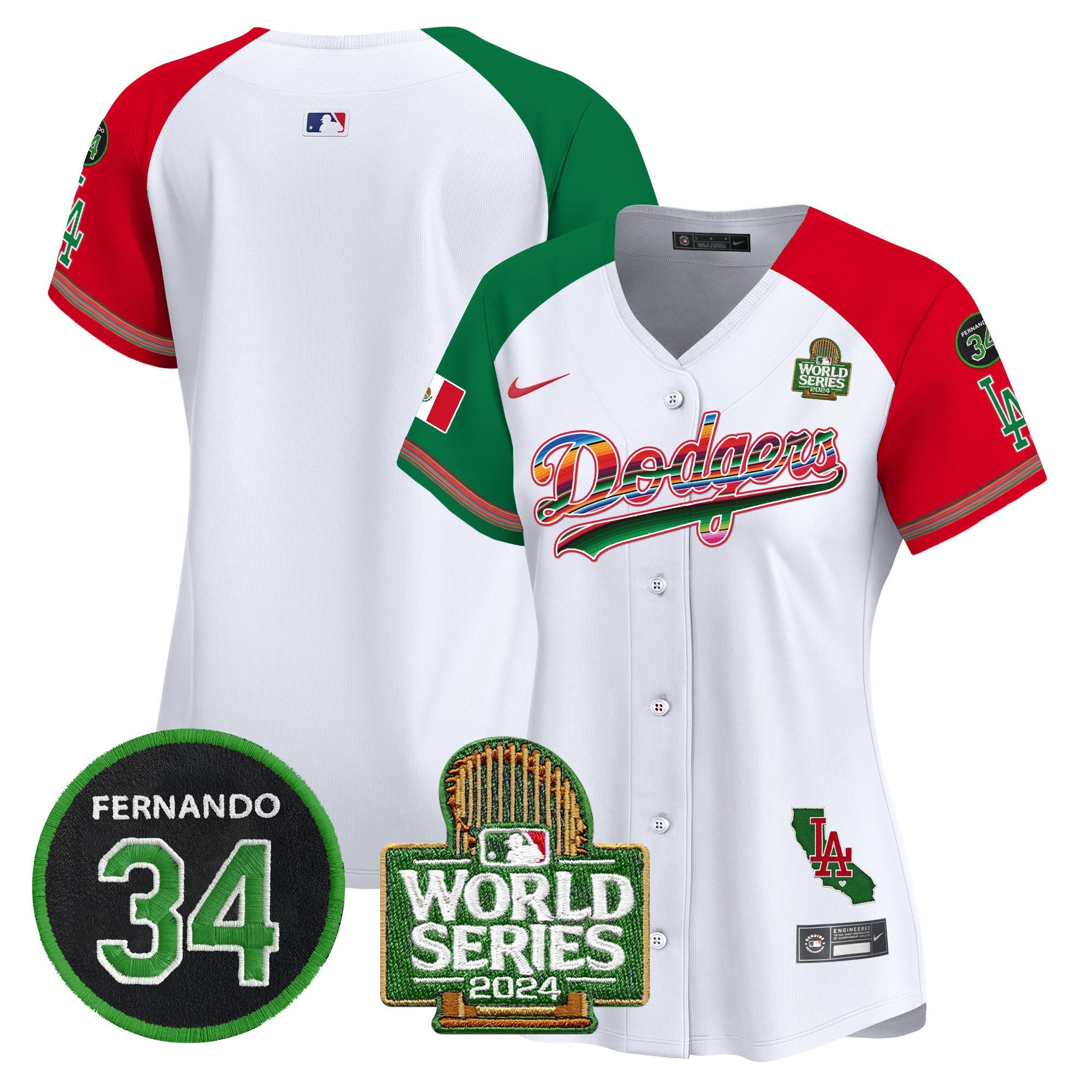 Women’s Mexico Fernando Memorial & 2024 World Series Patch Vapor Premier Limited Jersey V2