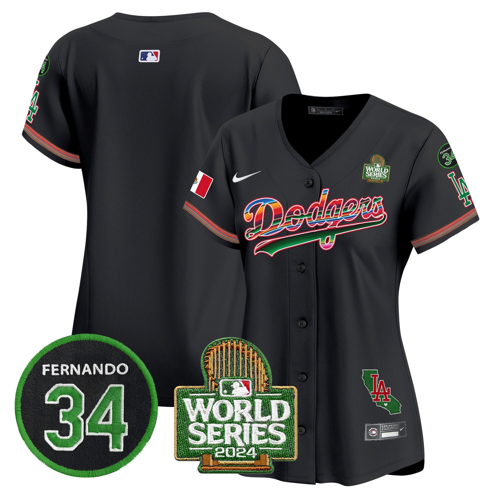 Women’s Mexico Fernando Memorial & 2024 World Series Patch Vapor Premier Limited Jersey V2