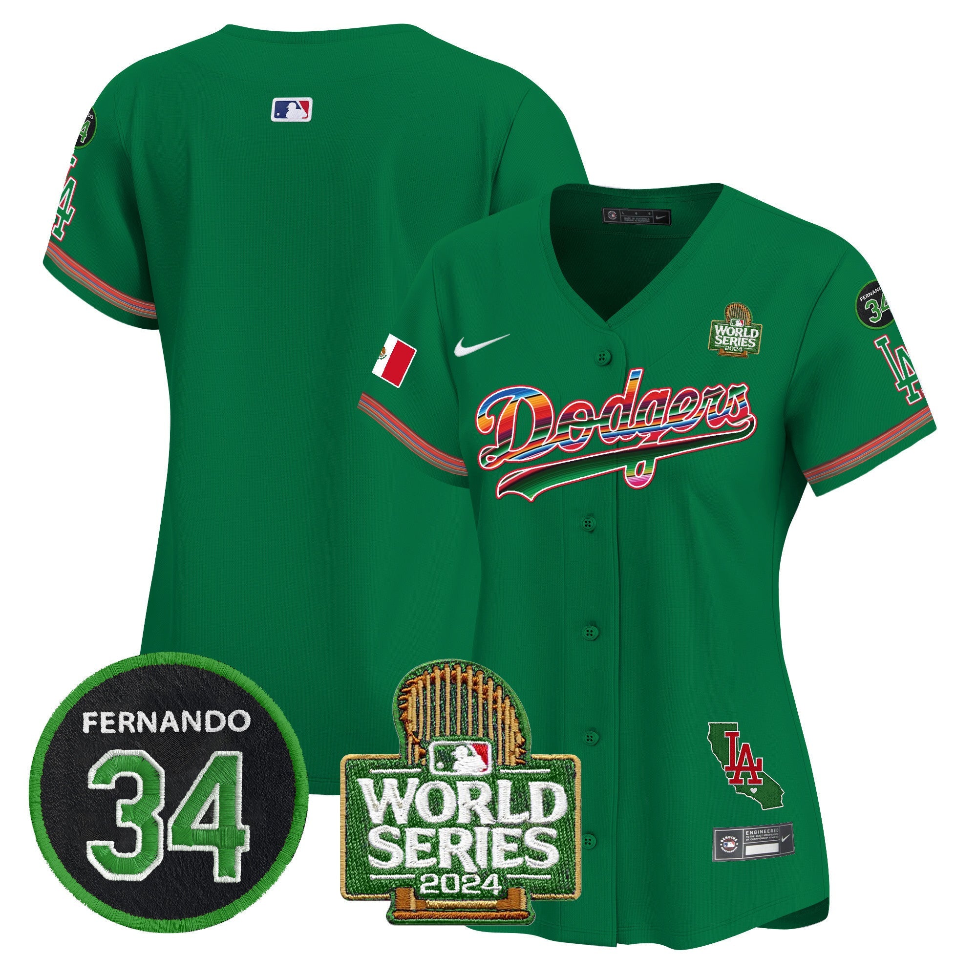 Women’s Mexico Fernando Memorial & 2024 World Series Patch Vapor Premier Limited Jersey V2