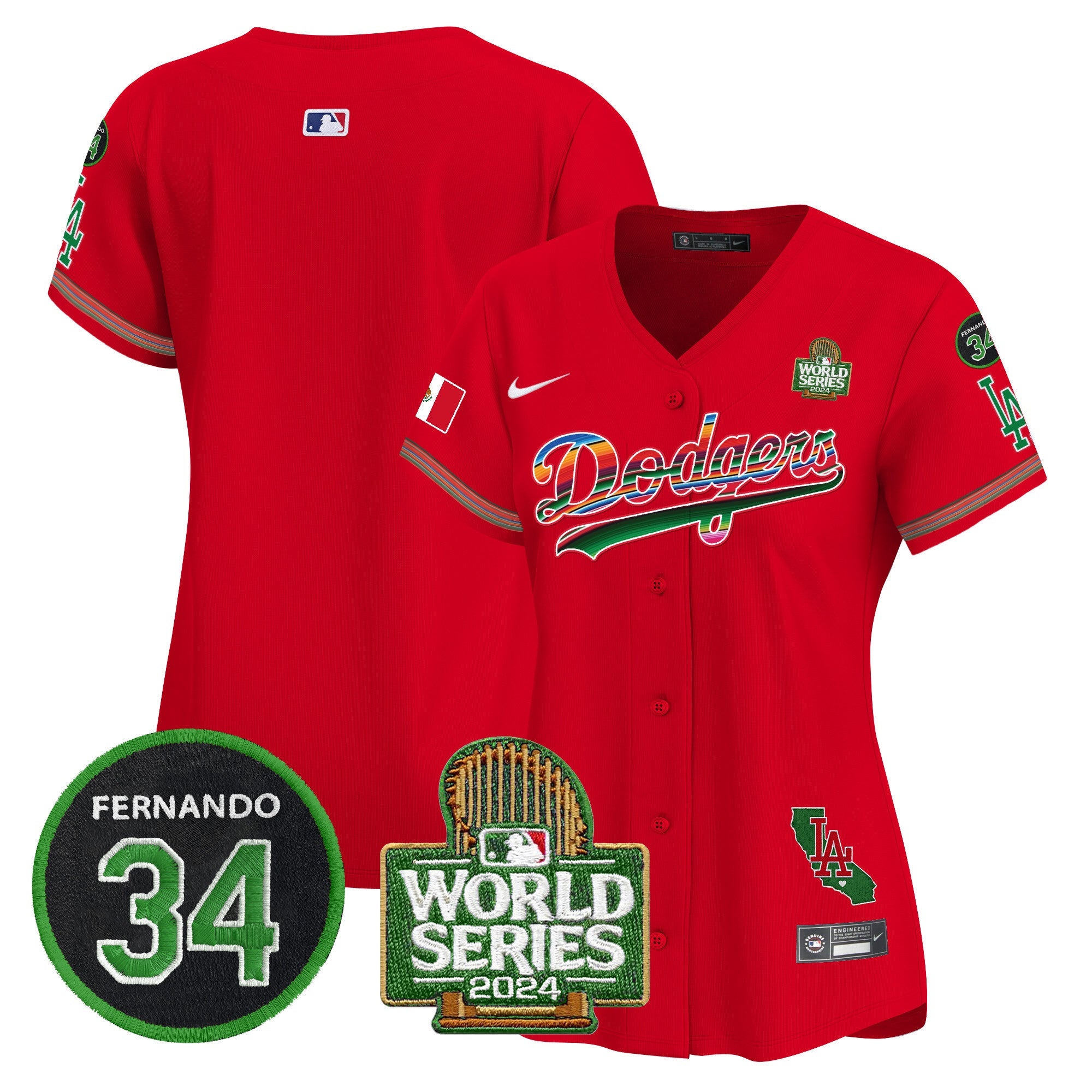 Women’s Mexico Fernando Memorial & 2024 World Series Patch Vapor Premier Limited Jersey V2