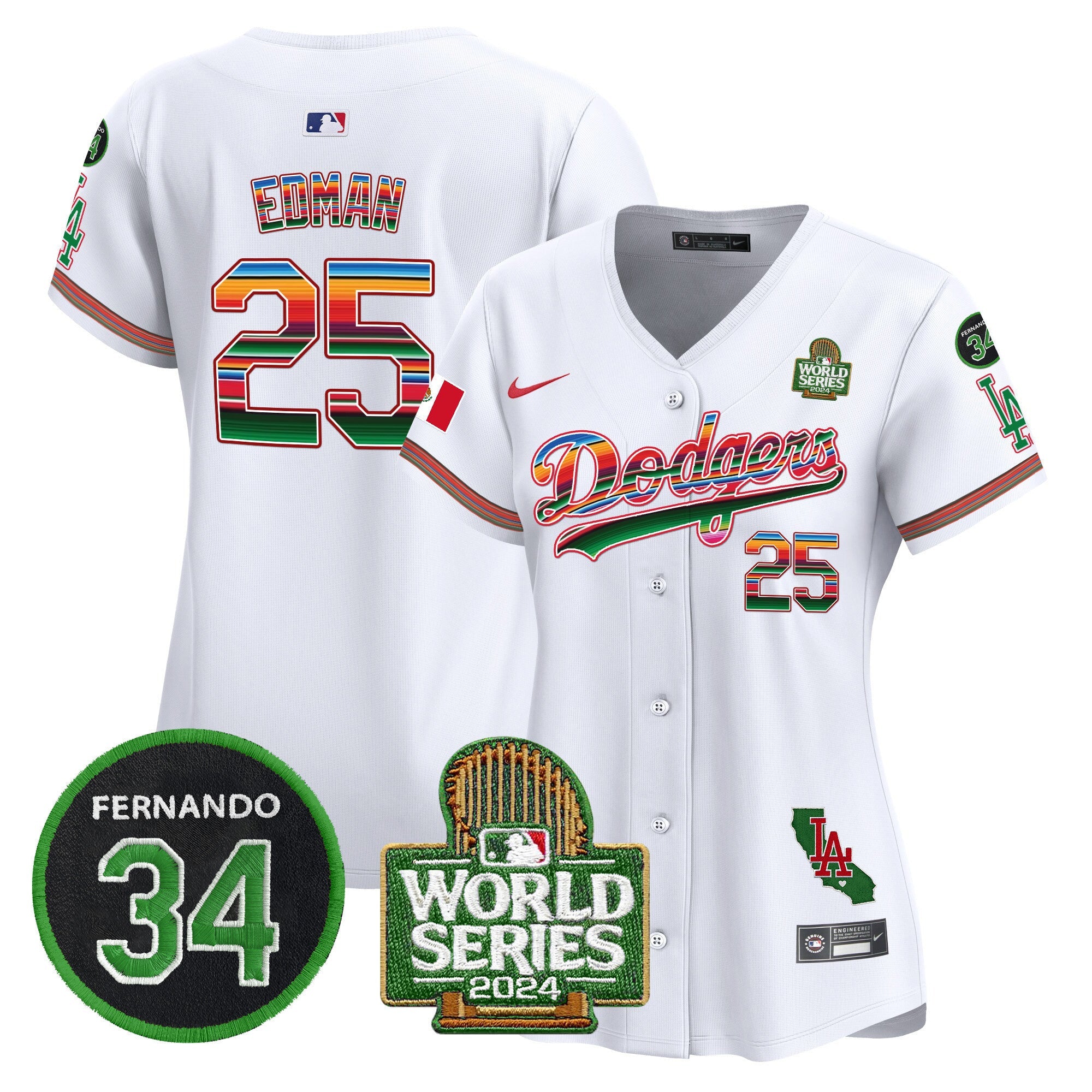Women’s Mexico Fernando Memorial & 2024 World Series Patch Vapor Premier Limited Jersey V2