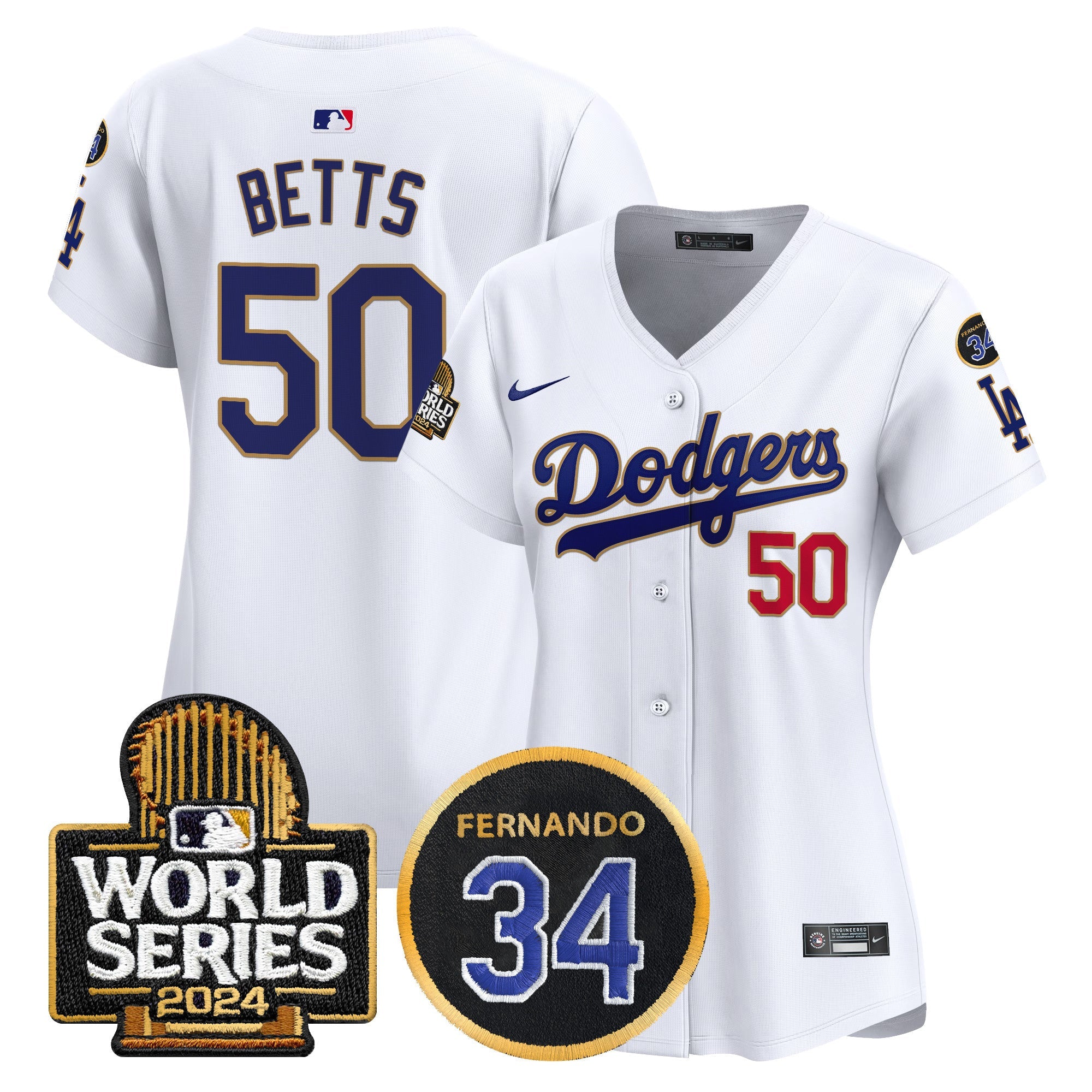 Women’s Fernando Memorial & 2024 World Series Patch Vapor Premier Limited Jersey