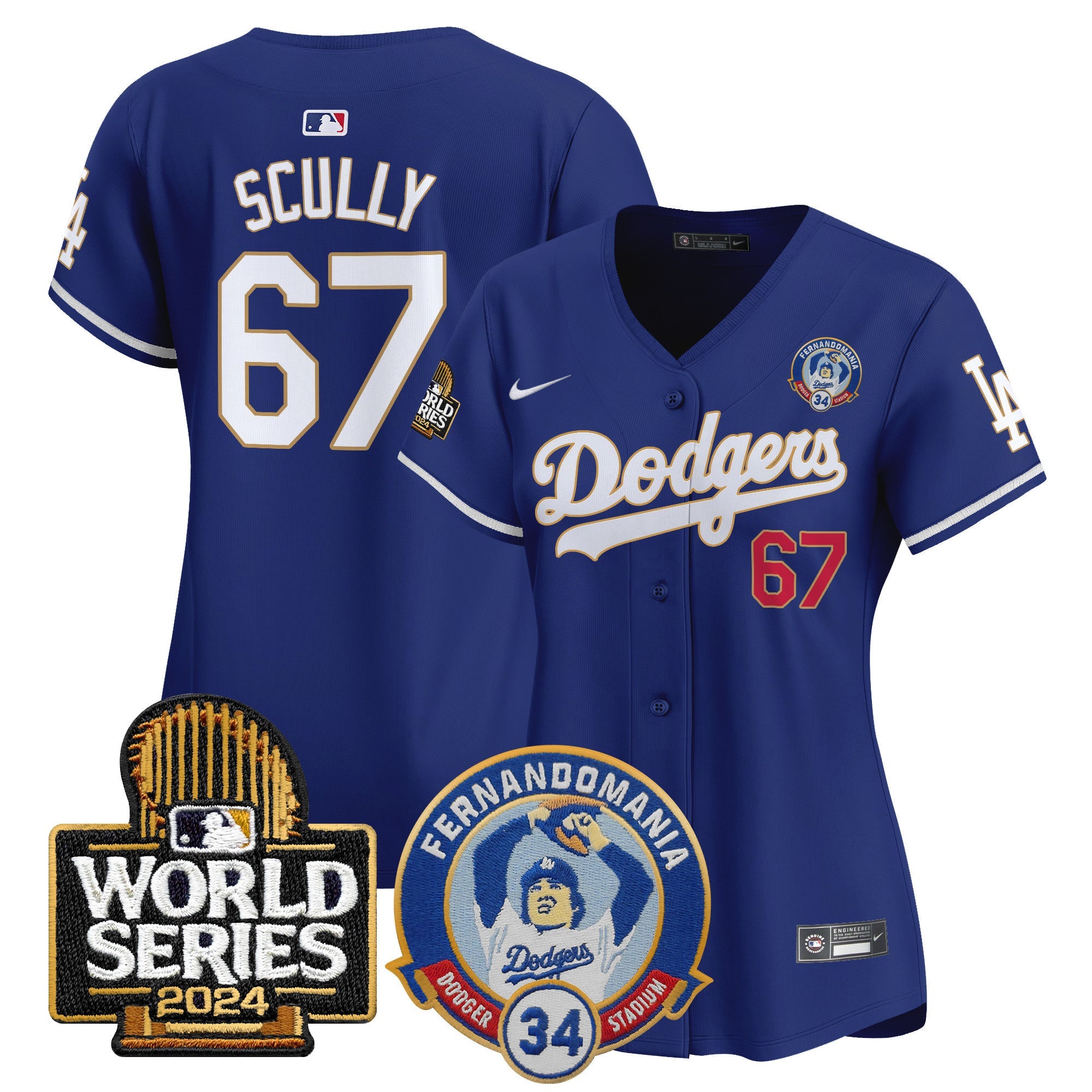Women’s Fernando Valenzuela & 2024 World Series Patch Vapor Premier Limited Jersey