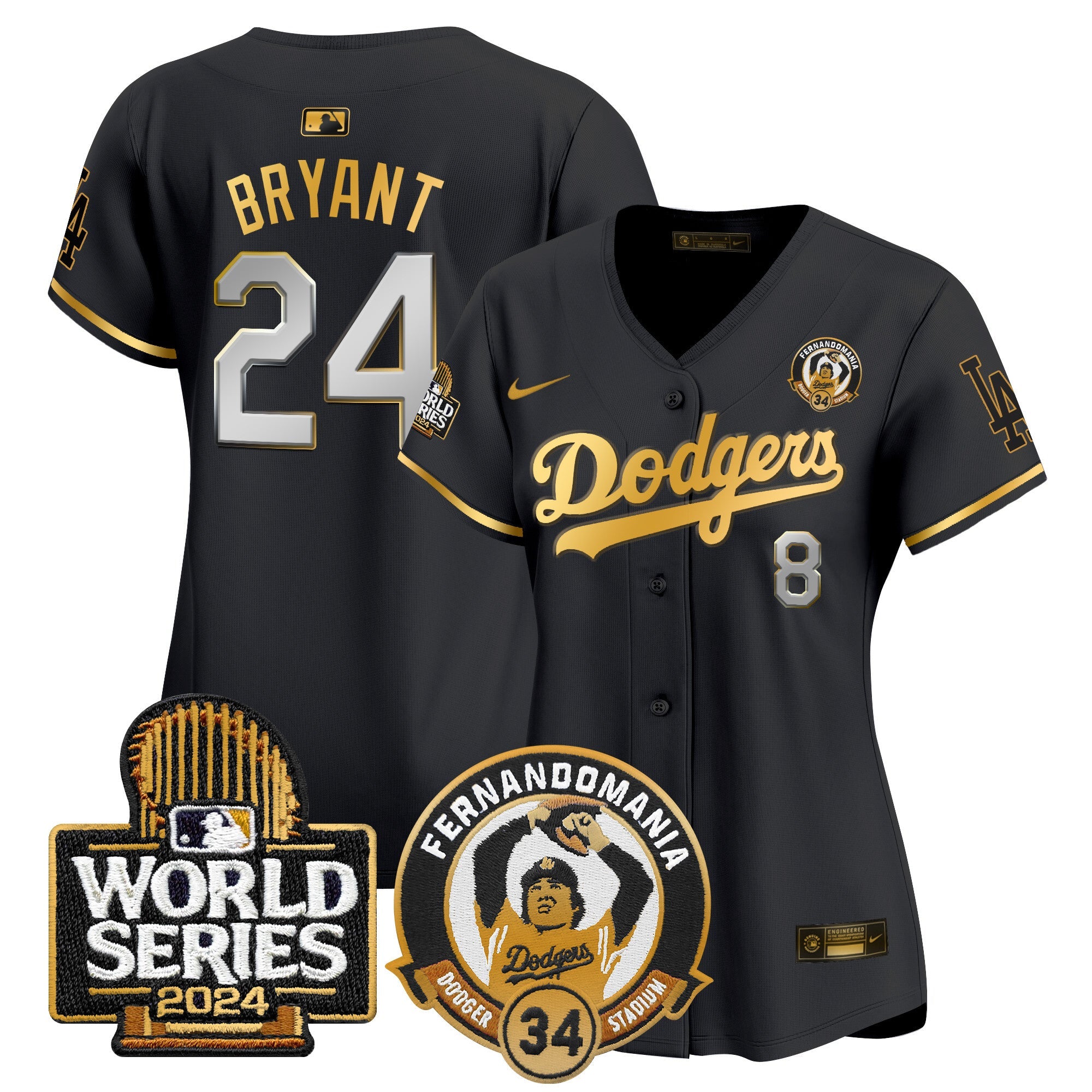 Women’s Fernando Valenzuela & 2024 World Series Patch Vapor Premier Limited Jersey