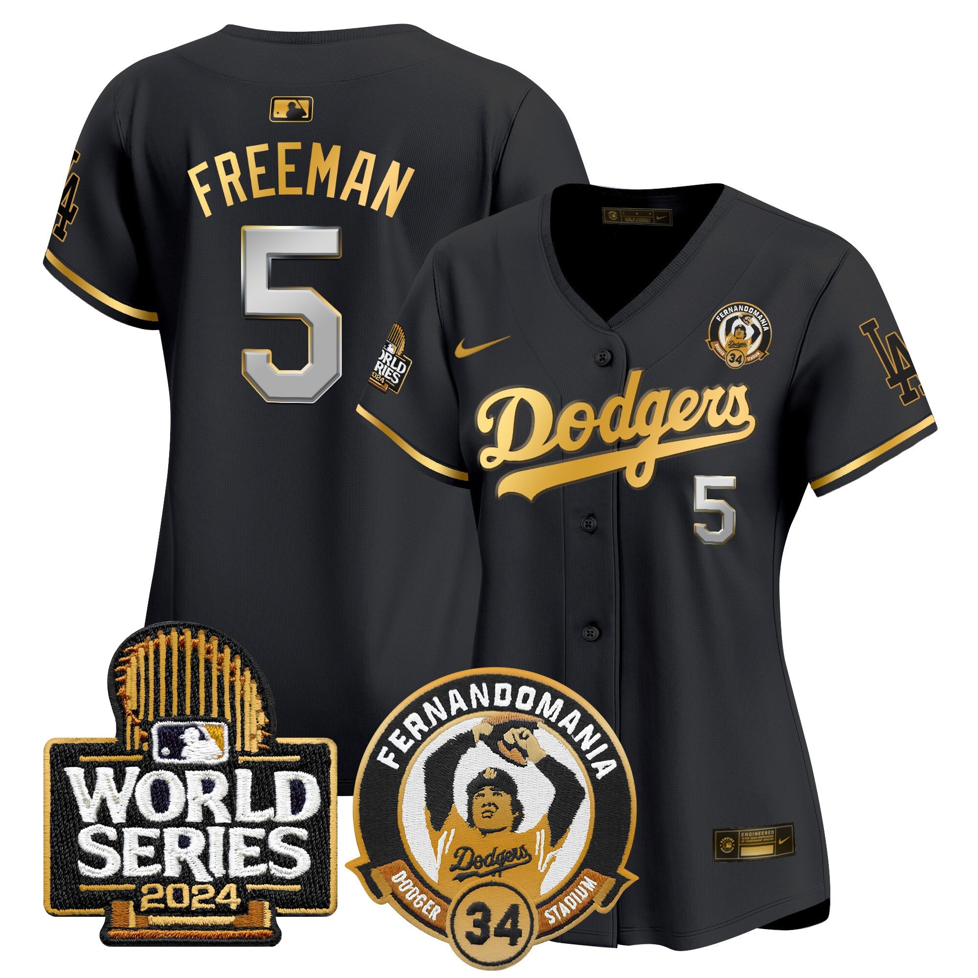 Women’s Fernando Valenzuela & 2024 World Series Patch Vapor Premier Limited Jersey