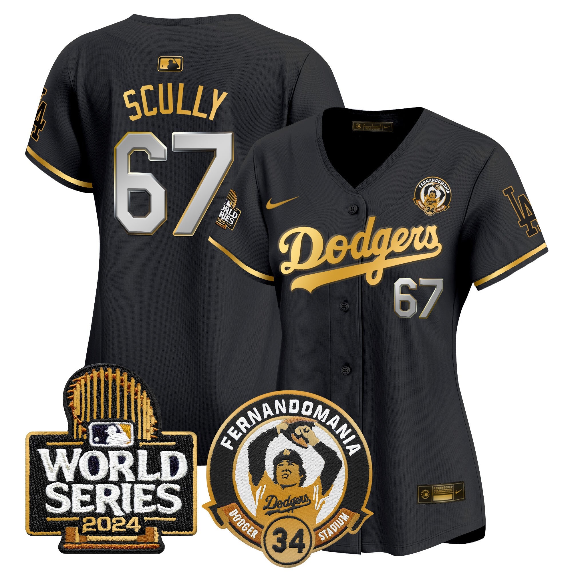 Women’s Fernando Valenzuela & 2024 World Series Patch Vapor Premier Limited Jersey