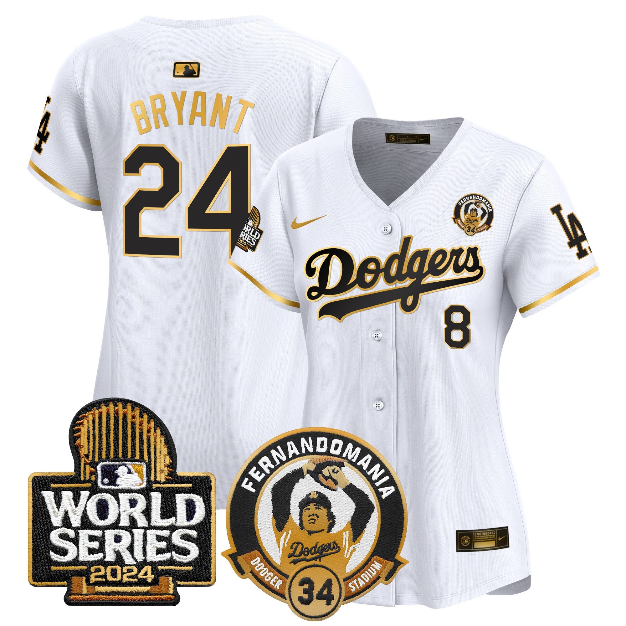Women’s Fernando Valenzuela & 2024 World Series Patch Vapor Premier Limited Jersey