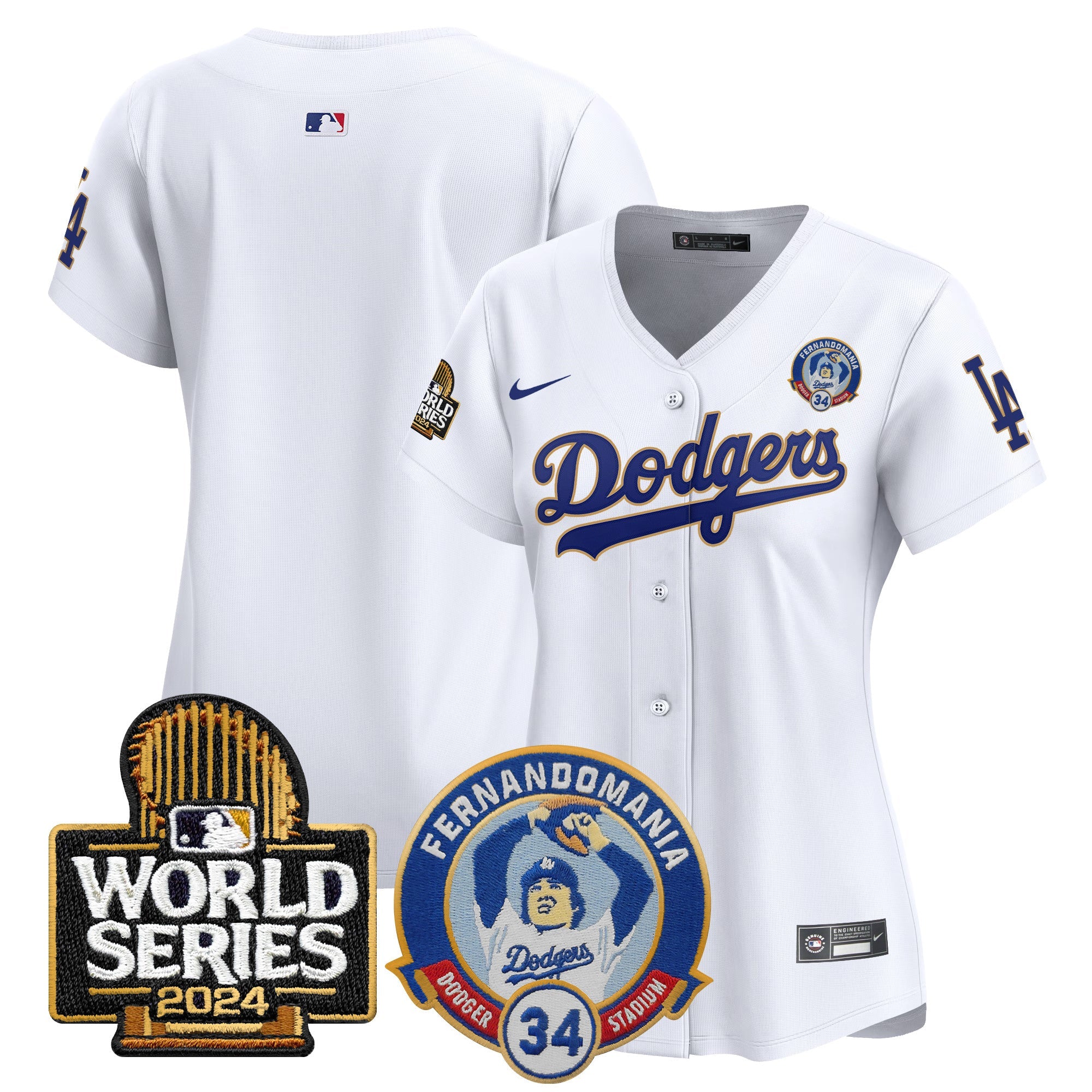 Women’s Fernando Valenzuela & 2024 World Series Patch Vapor Premier Limited Jersey