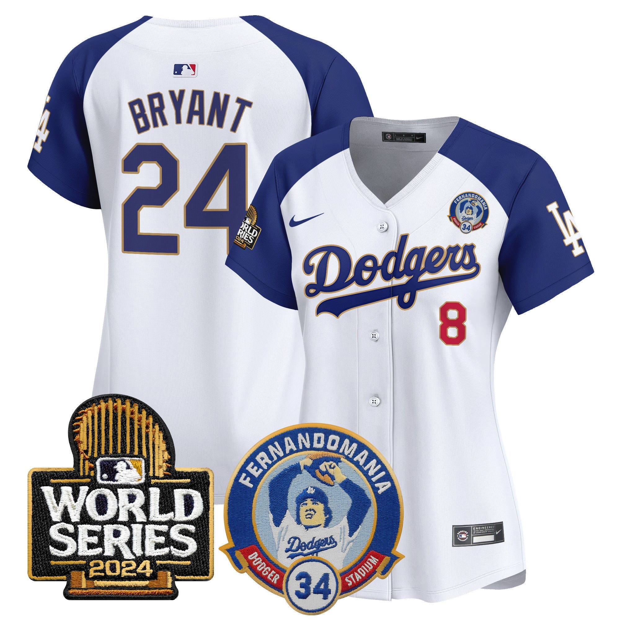 Women’s Fernando Valenzuela & 2024 World Series Patch Vapor Premier Limited Jersey