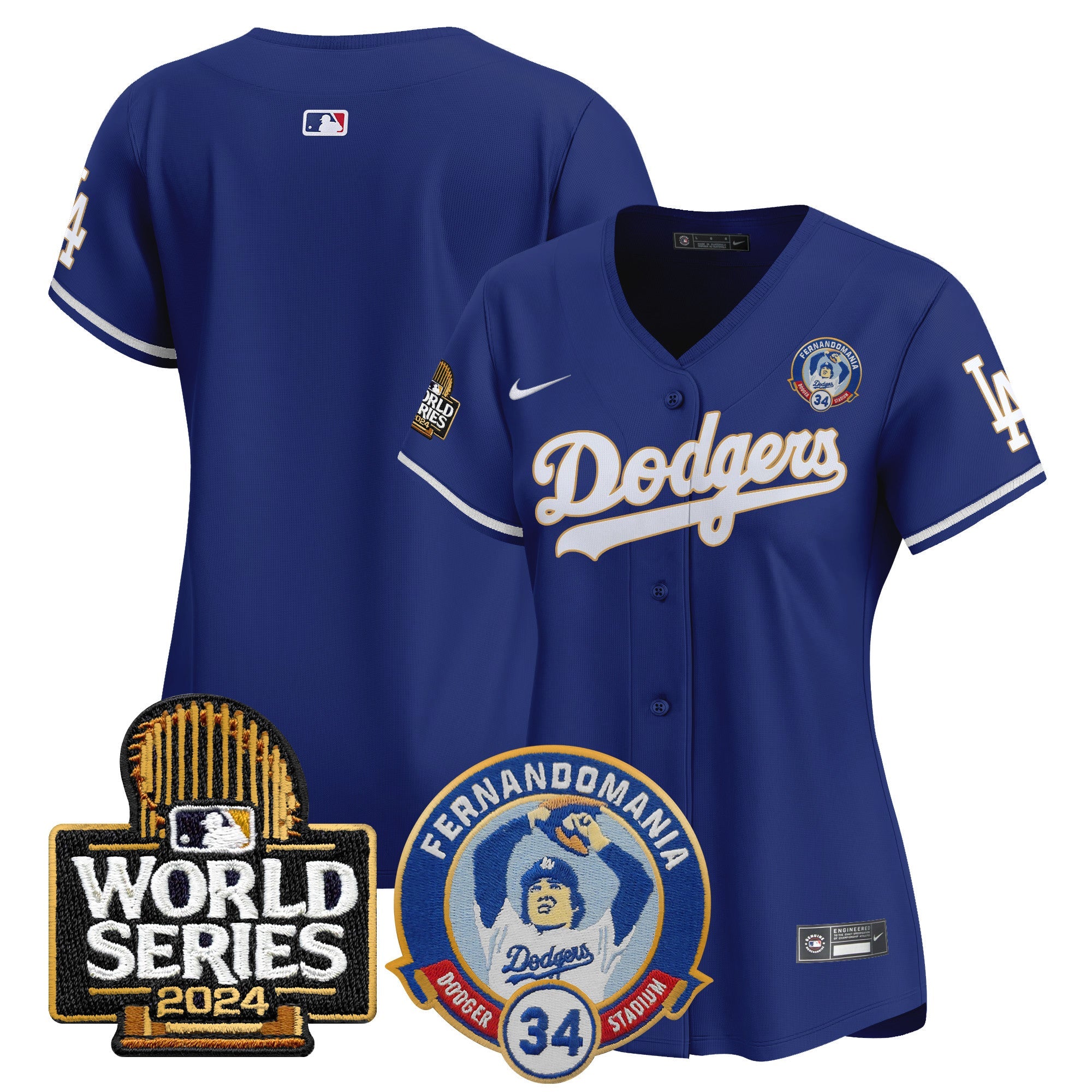 Women’s Fernando Valenzuela & 2024 World Series Patch Vapor Premier Limited Jersey