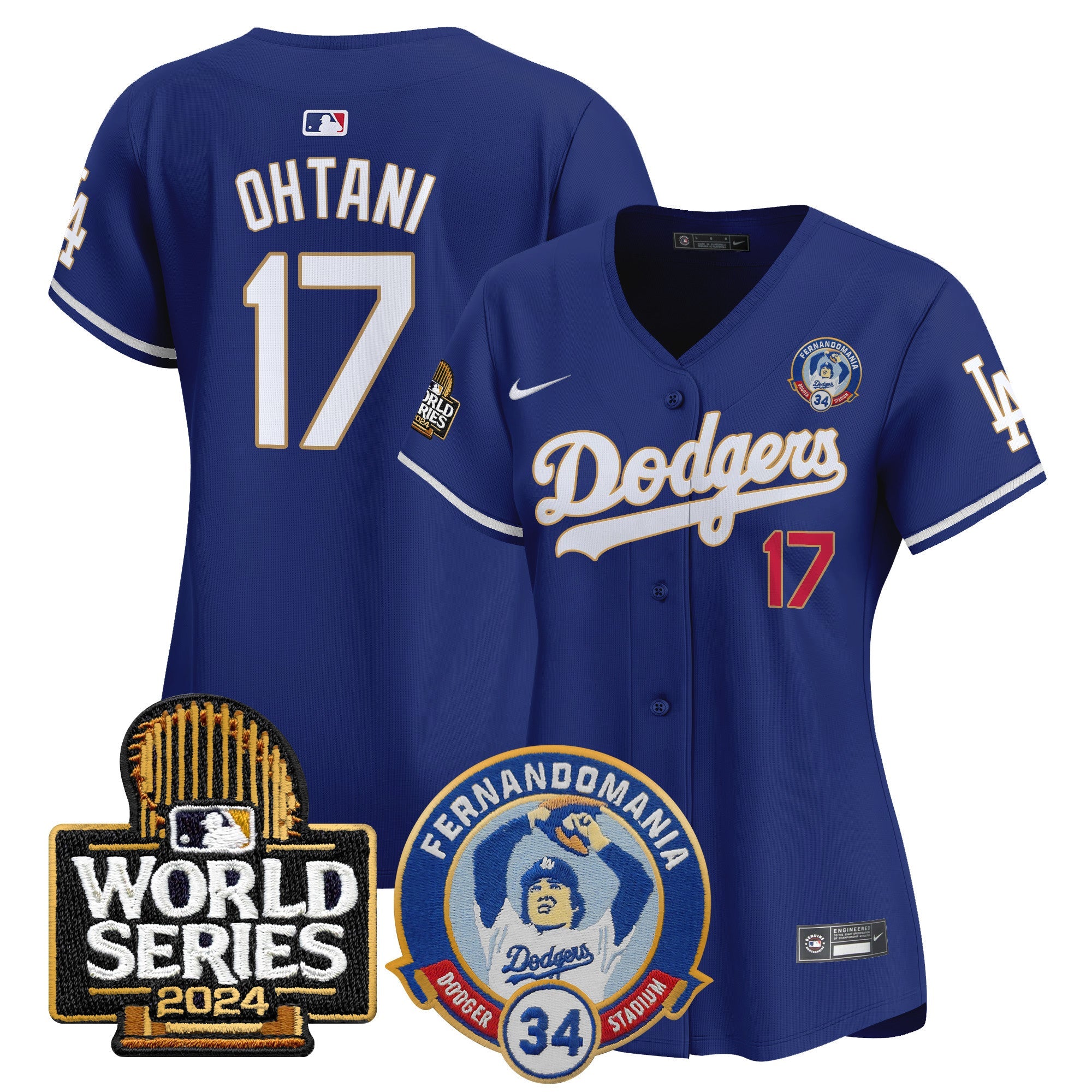 Women’s Fernando Valenzuela & 2024 World Series Patch Vapor Premier Limited Jersey