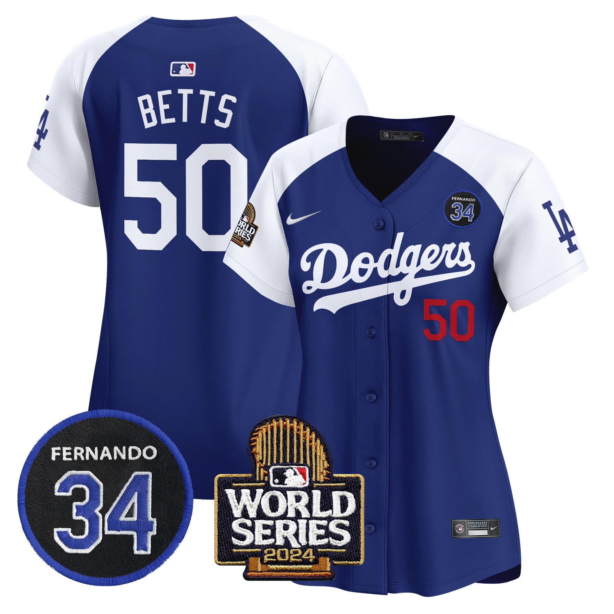 Women’s Fernando Valenzuela & 2024 World Series Patch Vapor Premier Limited Jersey V2
