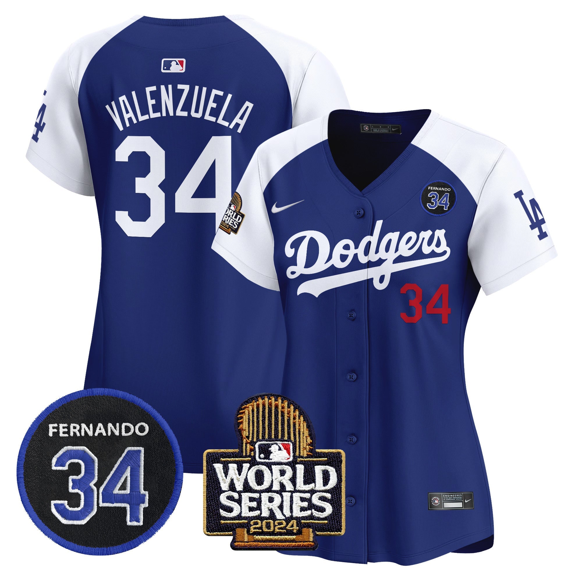Women’s Fernando Valenzuela & 2024 World Series Patch Vapor Premier Limited Jersey V2