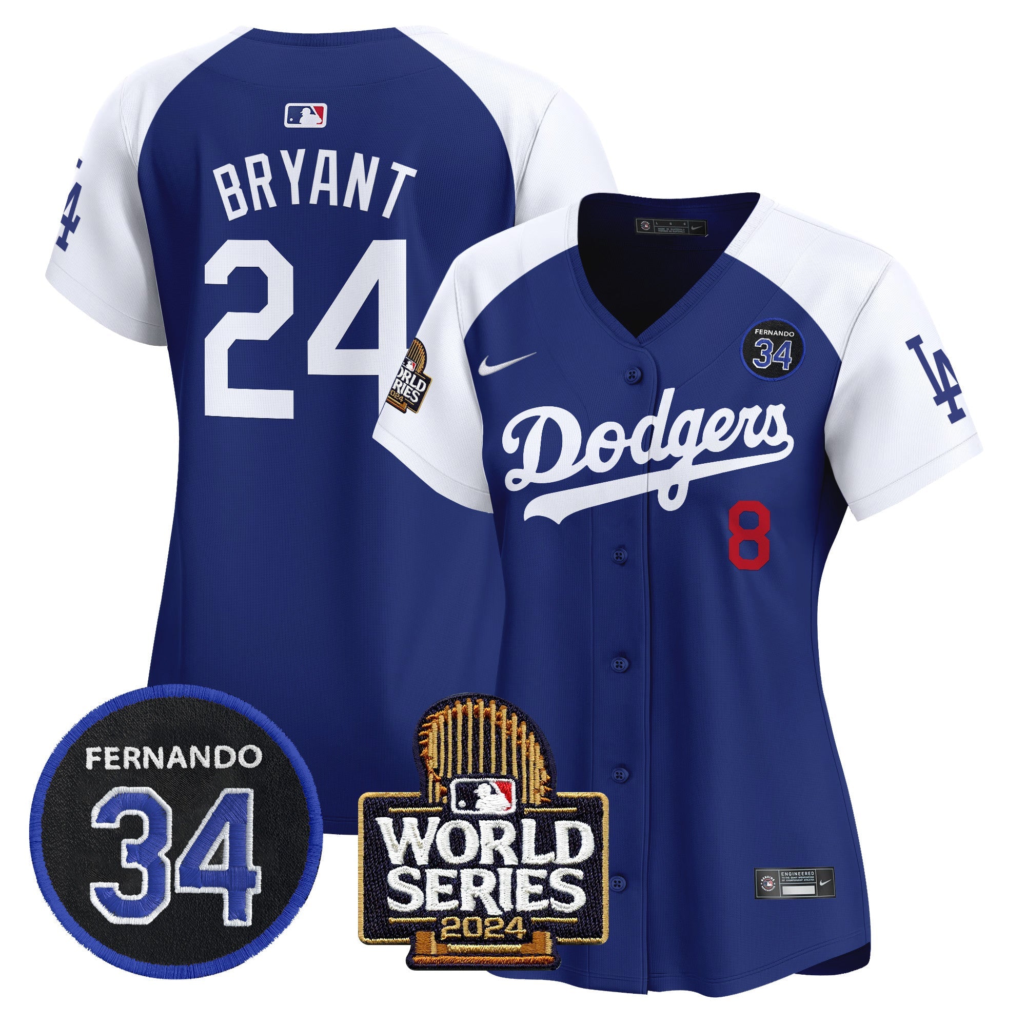 Women’s Fernando Valenzuela & 2024 World Series Patch Vapor Premier Limited Jersey V2