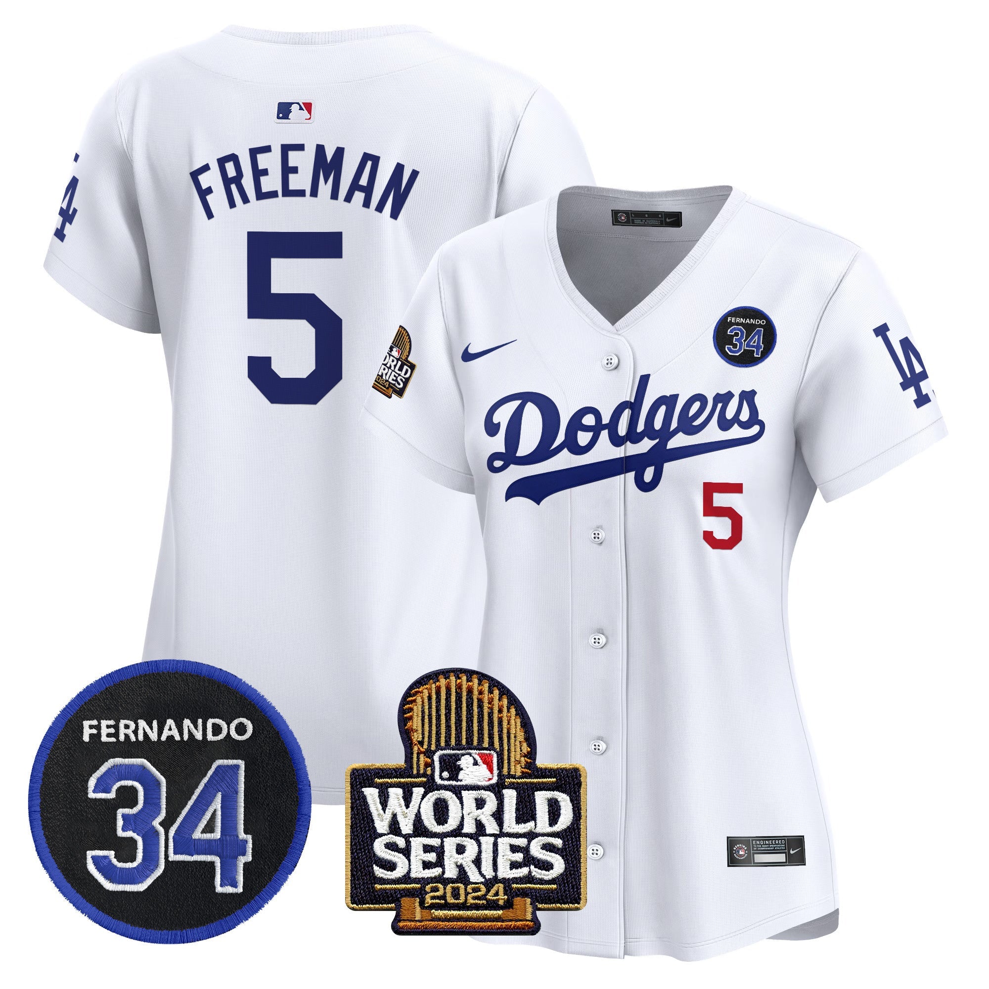 Women’s Fernando Valenzuela & 2024 World Series Patch Vapor Premier Limited Jersey V2