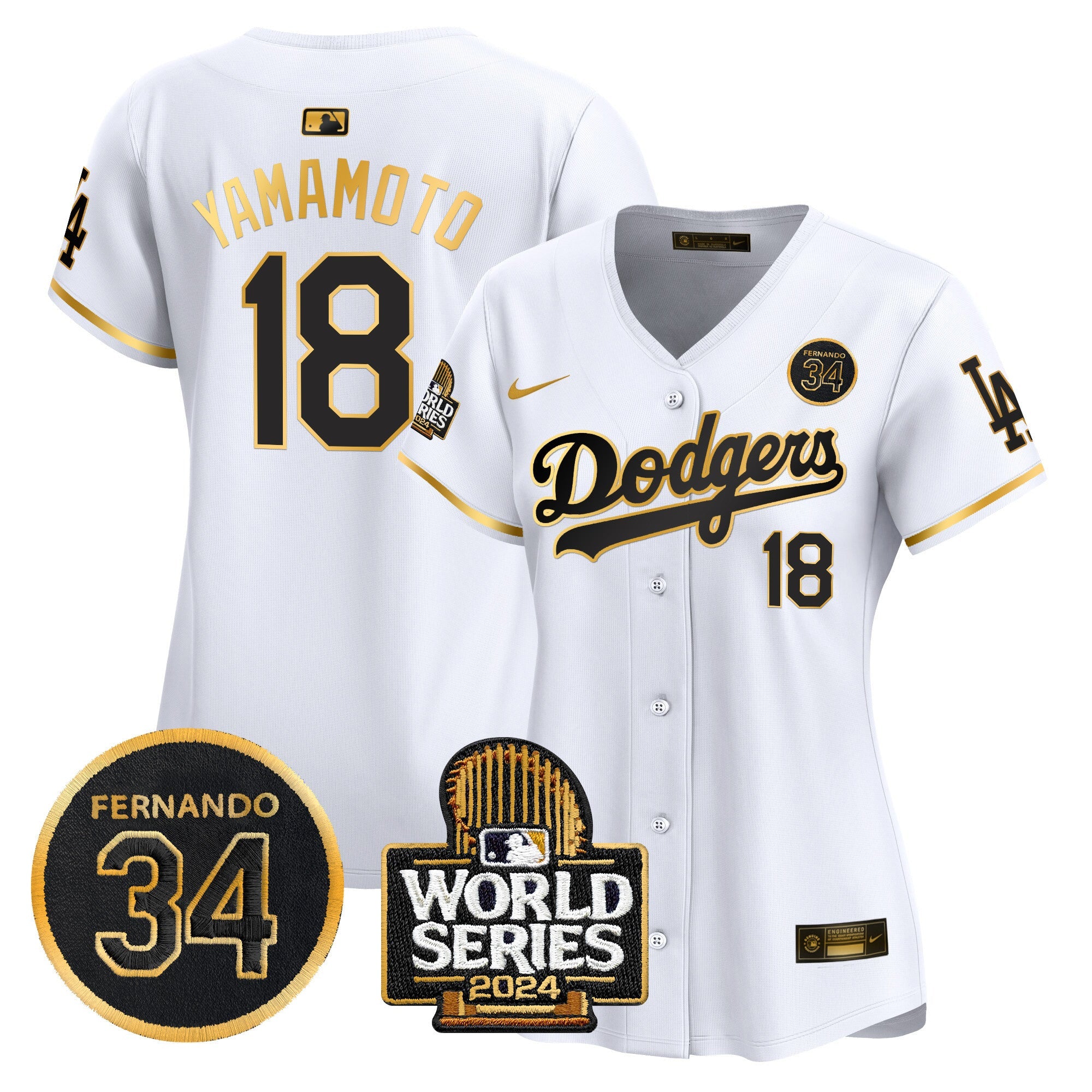Women’s Fernando Valenzuela & 2024 World Series Patch Vapor Premier Limited Jersey V2