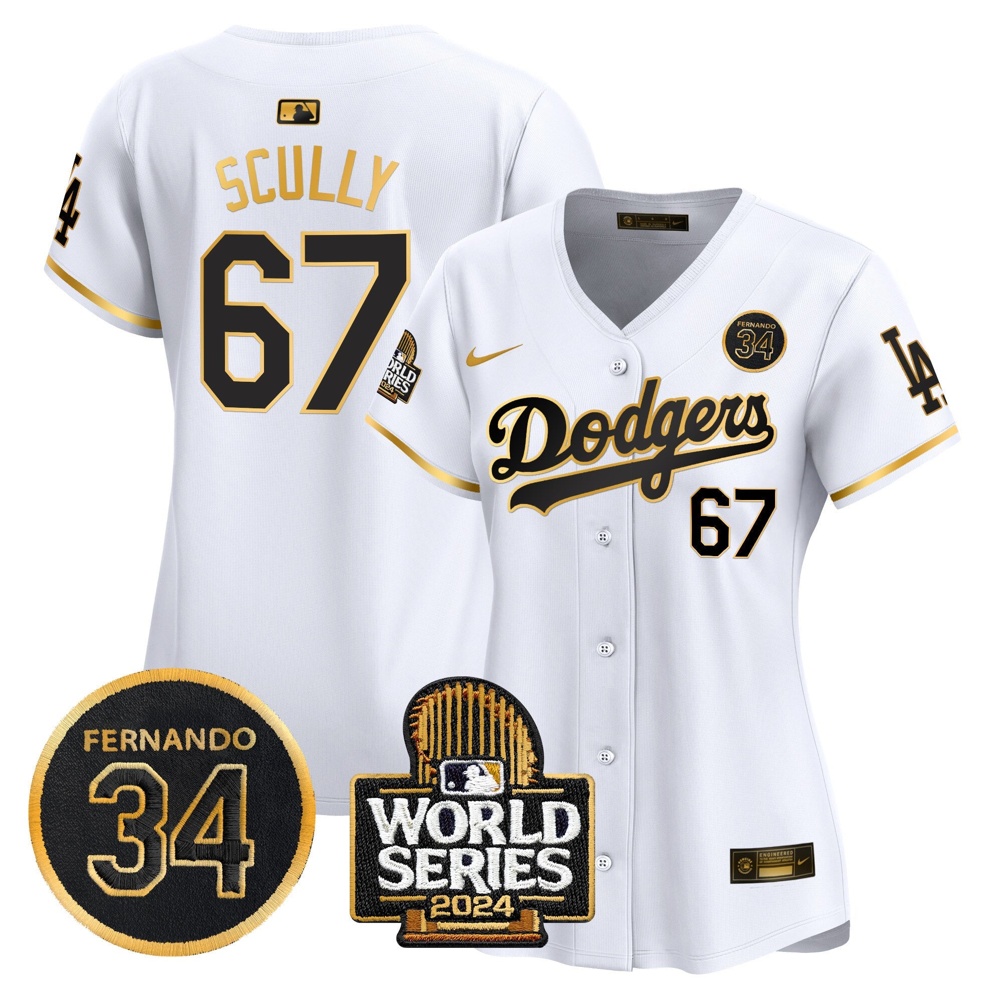 Women’s Fernando Valenzuela & 2024 World Series Patch Vapor Premier Limited Jersey V2