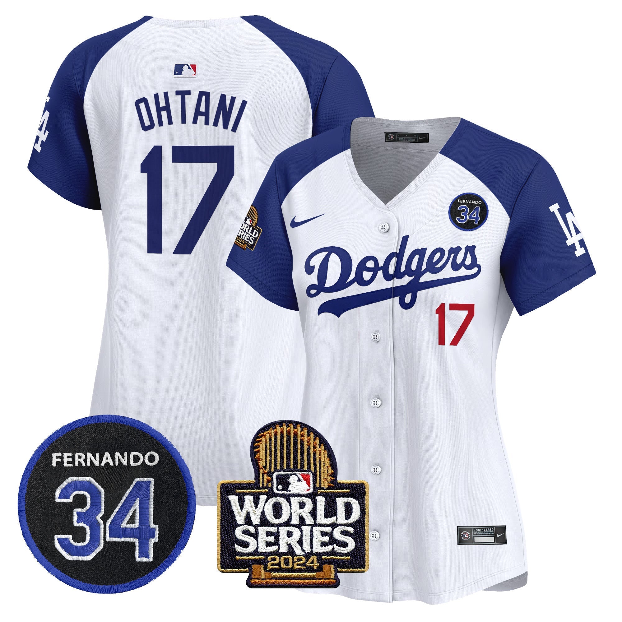 Women’s Fernando Valenzuela & 2024 World Series Patch Vapor Premier Limited Jersey V2
