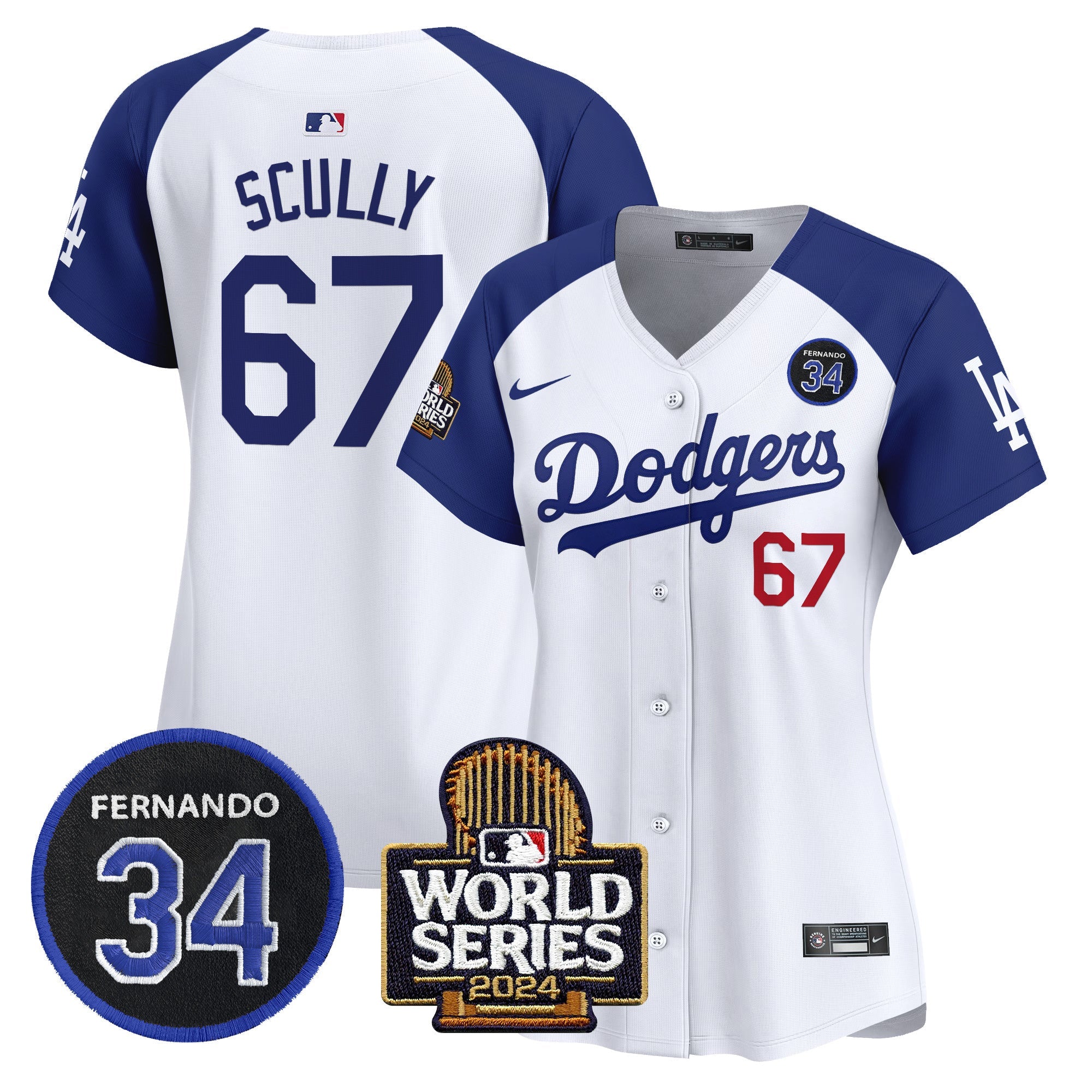 Women’s Fernando Valenzuela & 2024 World Series Patch Vapor Premier Limited Jersey V2