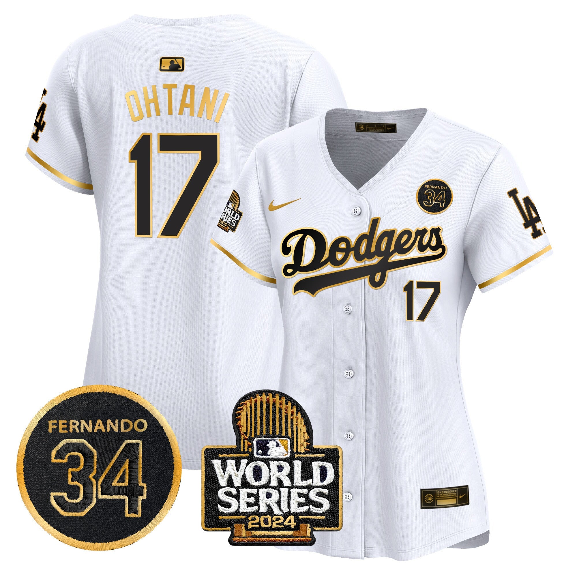 Women’s Fernando Valenzuela & 2024 World Series Patch Vapor Premier Limited Jersey V2