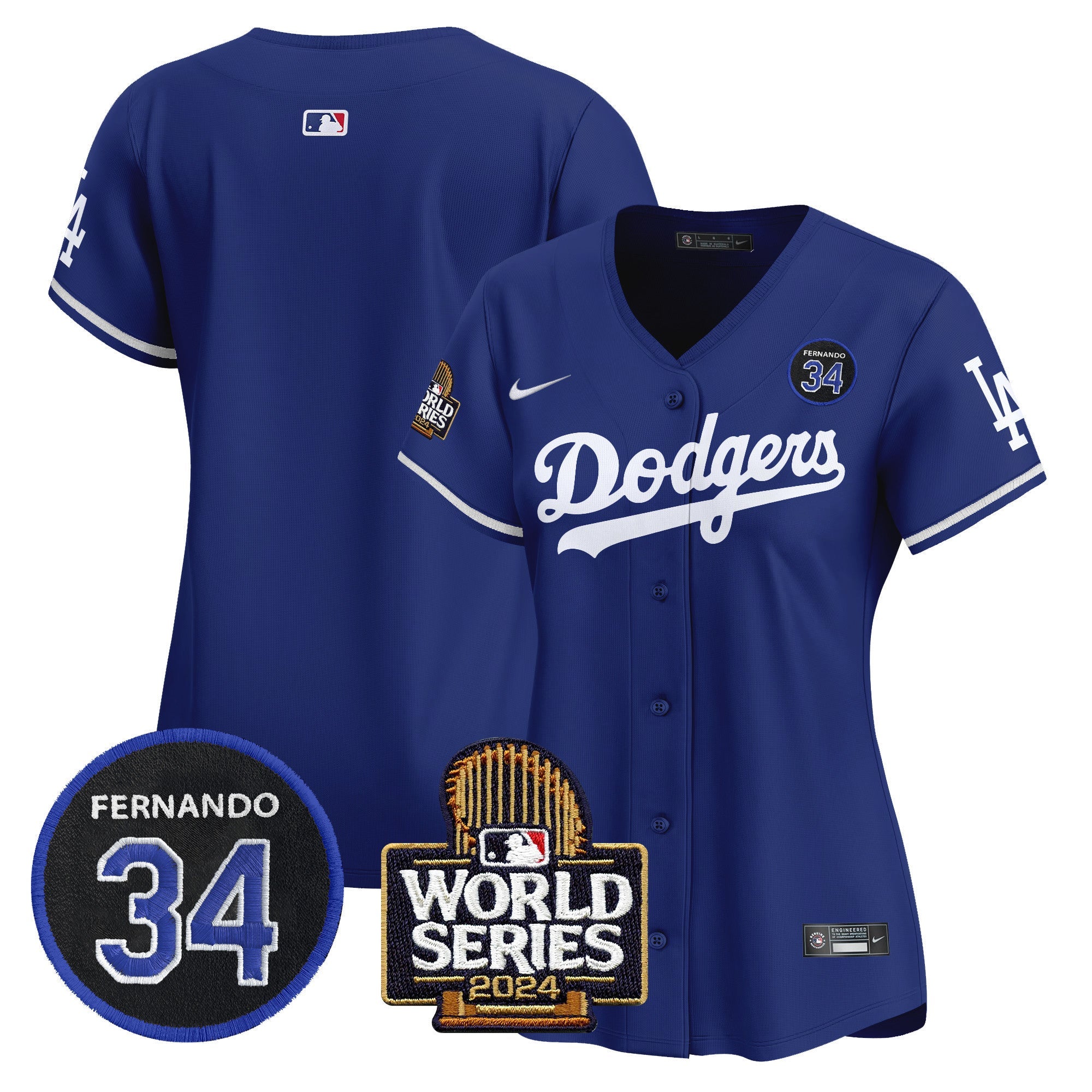 Women’s Fernando Valenzuela & 2024 World Series Patch Vapor Premier Limited Jersey V2