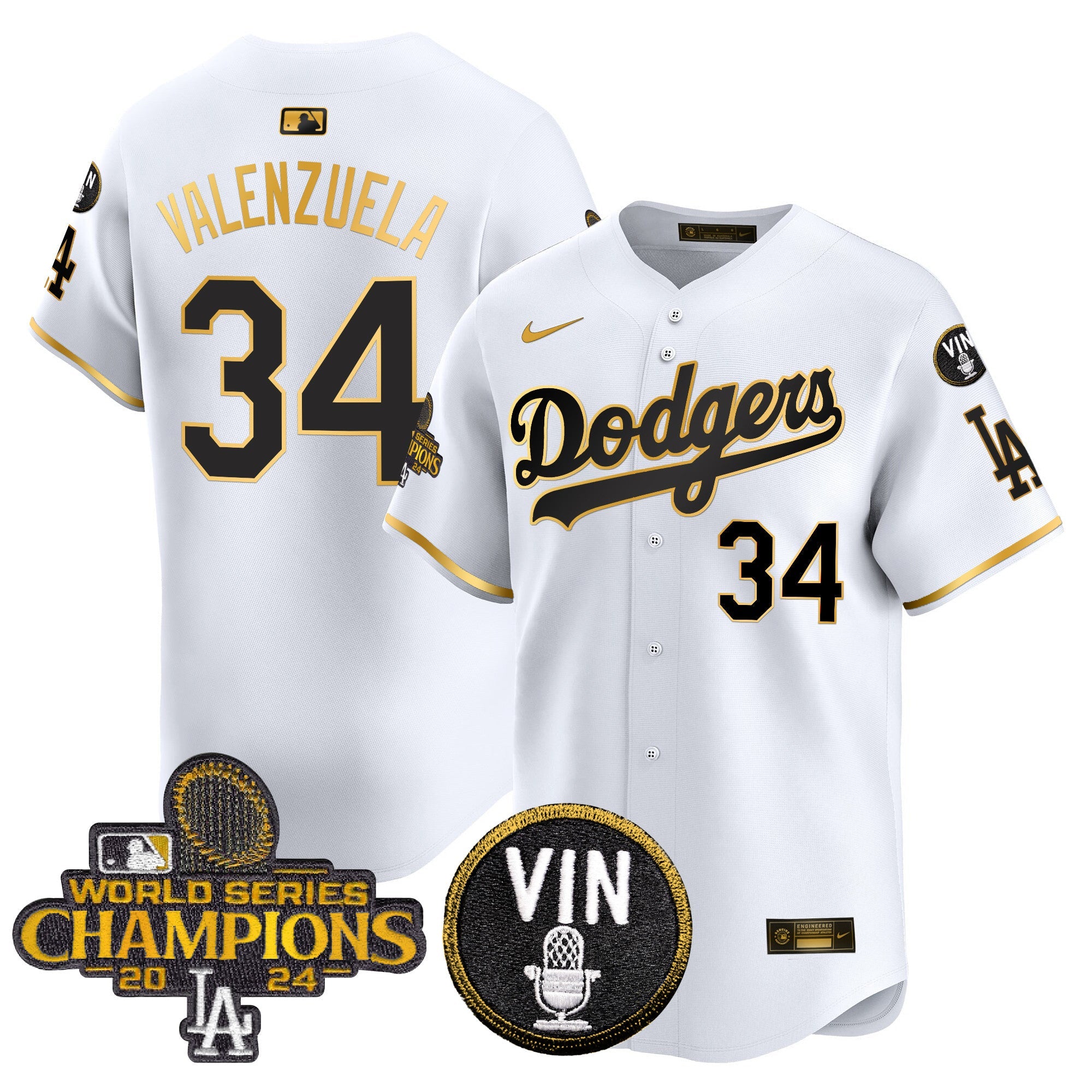 Men’s 2024 World Series Champions Gold Trim Vapor Premier Limited Jersey V3