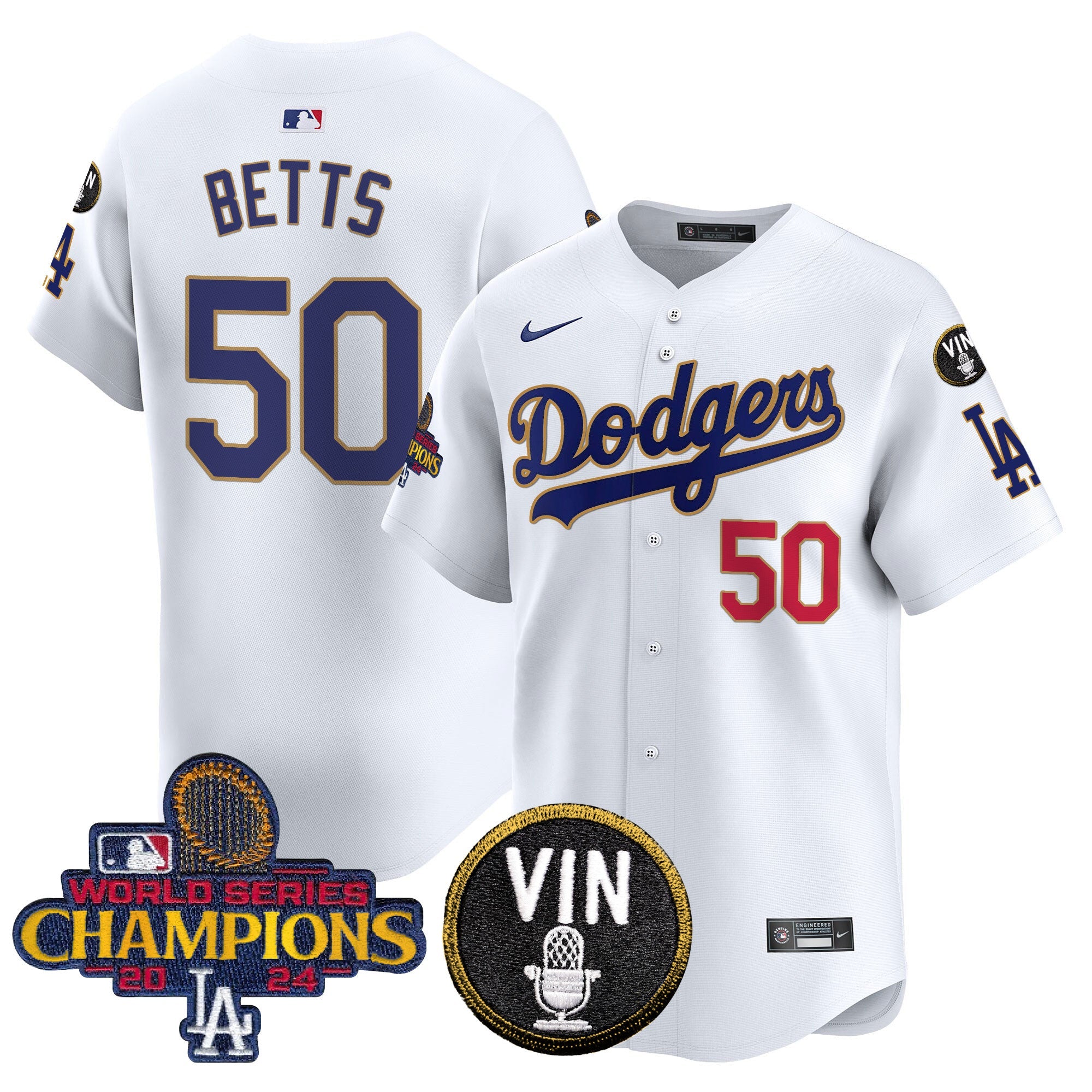 Men’s 2024 World Series Champions Gold Trim Vapor Premier Limited Jersey V3