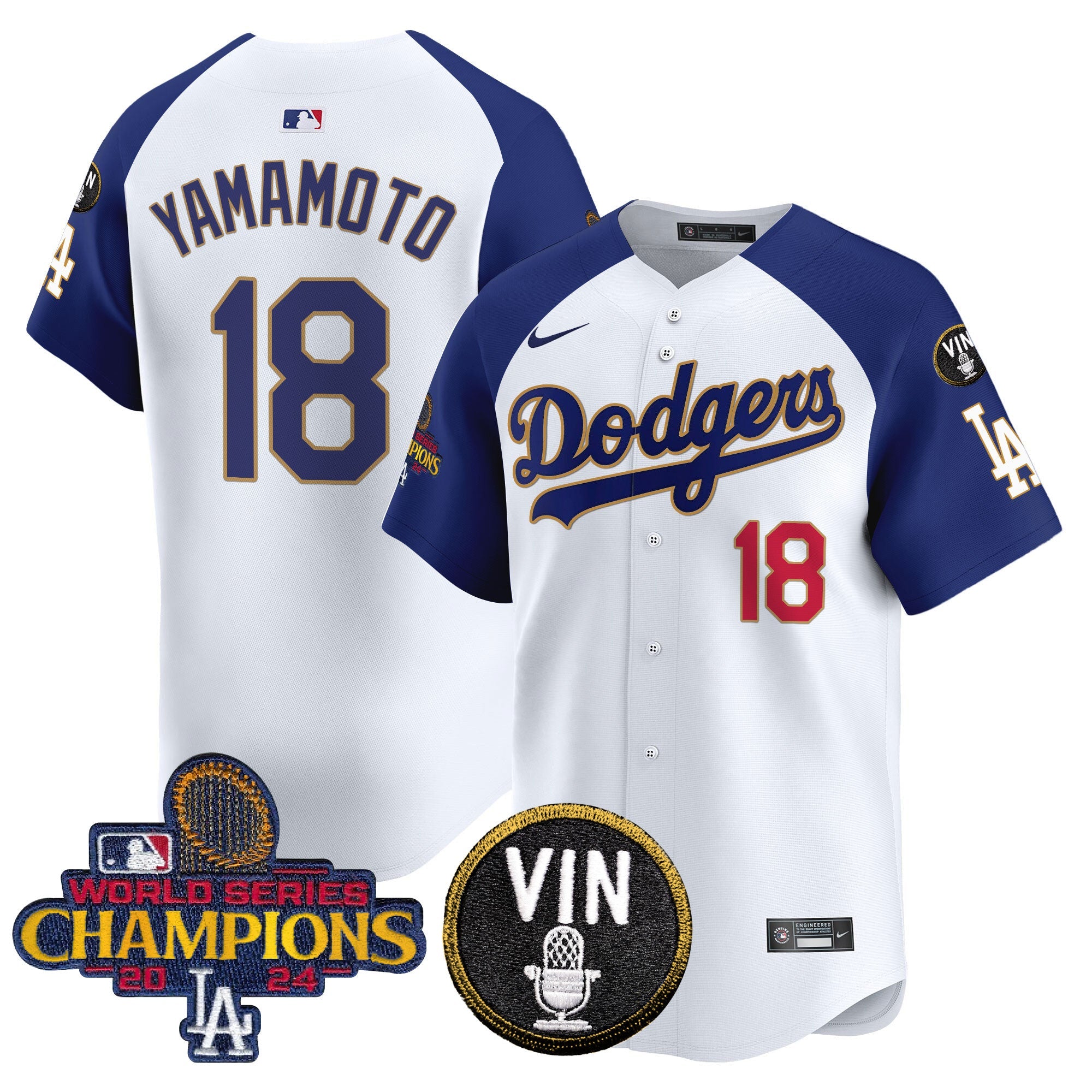 Men’s 2024 World Series Champions Gold Trim Vapor Premier Limited Jersey V3