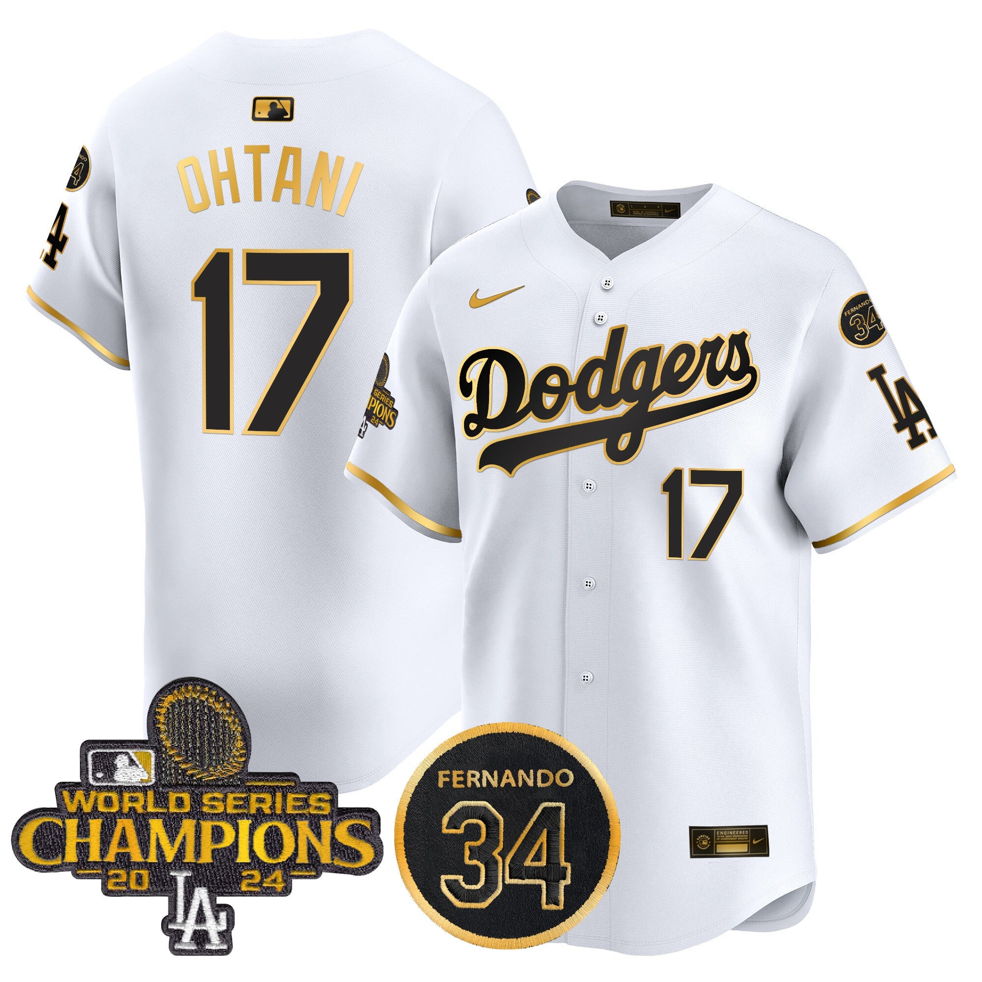Men’s 2024 World Series Champions Gold Trim Vapor Premier Limited Jersey V2