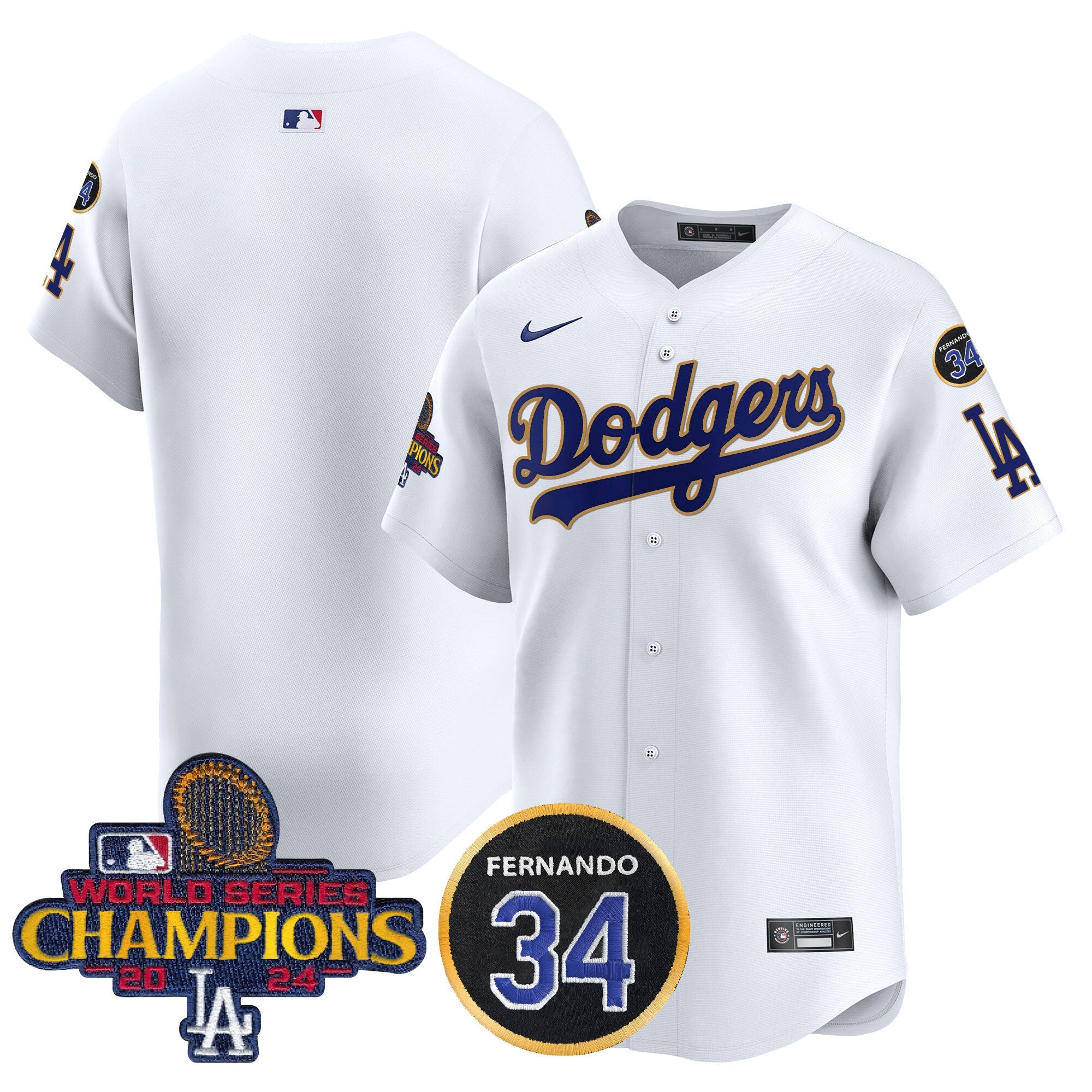 Men’s 2024 World Series Champions Gold Trim Vapor Premier Limited Jersey V2
